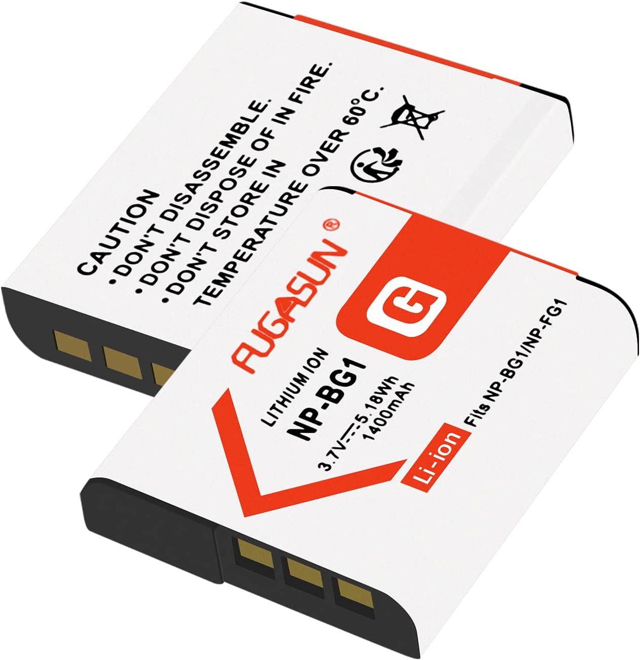 2 Pcs NP-BG1 NPBG1 NP-FG1 NPFG1 Battery with Charger for DSC-H10 H20 H50 H55 H70 H90 DSC-HX9V HX10V HX20V HX30V DSC-T20 T100 DSC-W90 W100 W120 W130 W150 W170 W200 W210 W215 W220 W230 W270 W290 W300 image number 1