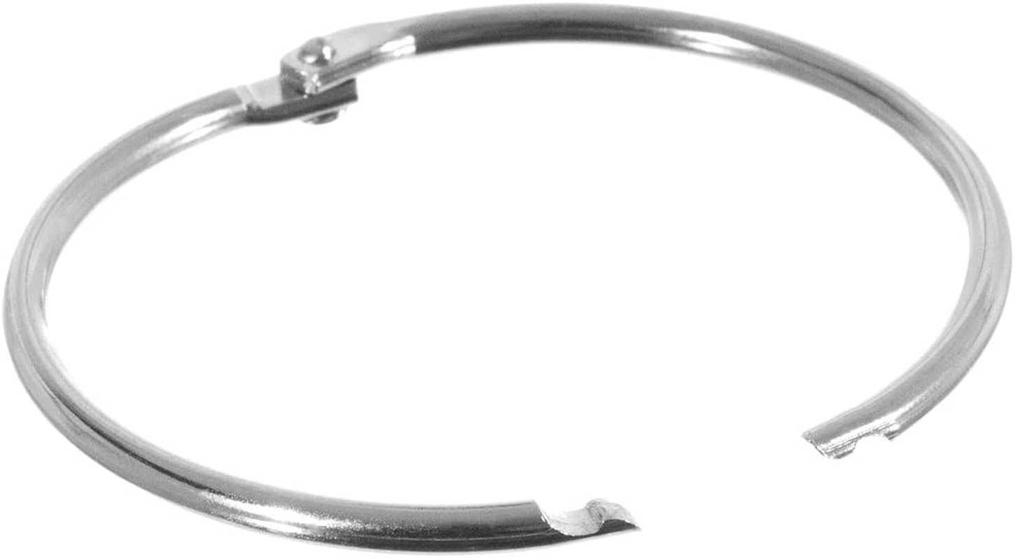 Craft County Book Ring Nickel Plated Metal Loose Leaf Rings Binder Hinge Snap Ring Key Ring, 2-Inch Diameter, 10 Pieces, Silver