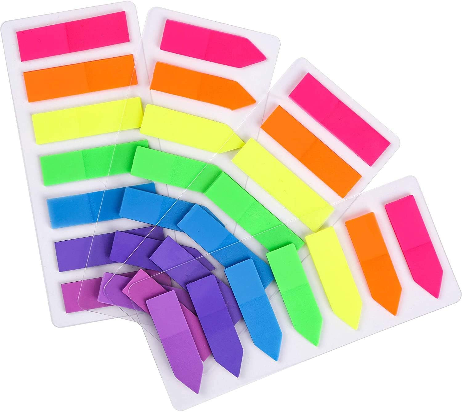 JASLY 4 Sets Neon Page Markers Colored Index Tabs, Fluorescent Sticky Note for Page Marker, 560Pcs (560) image number 1
