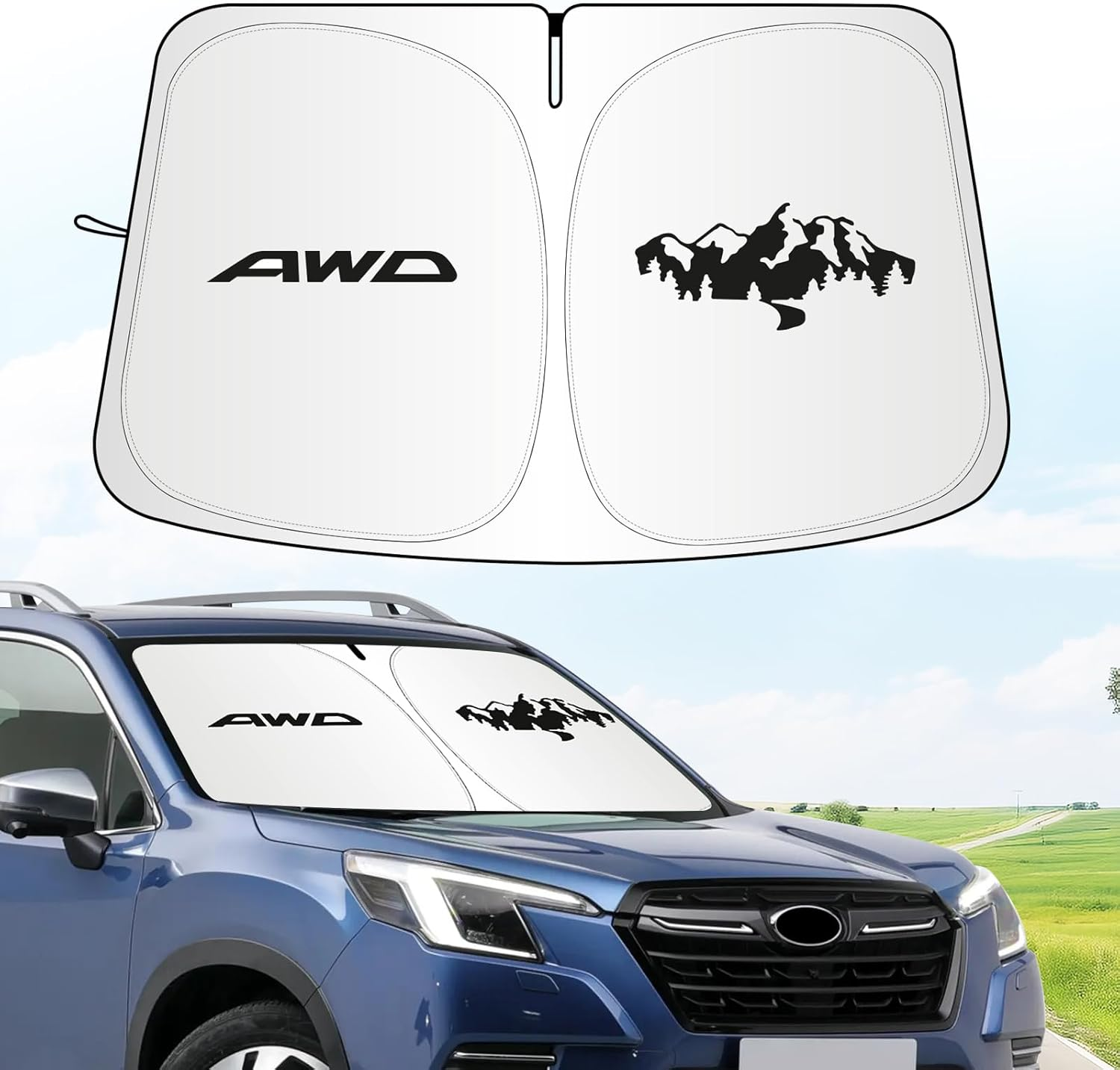 For Subaru Forester Sun Shade 2014-2024 2025, Car Front Window Covers Sun Visor Protector, Foldable Blocks UV Rays Windshield Sunshade for Subaru Forester Accessories image number 3
