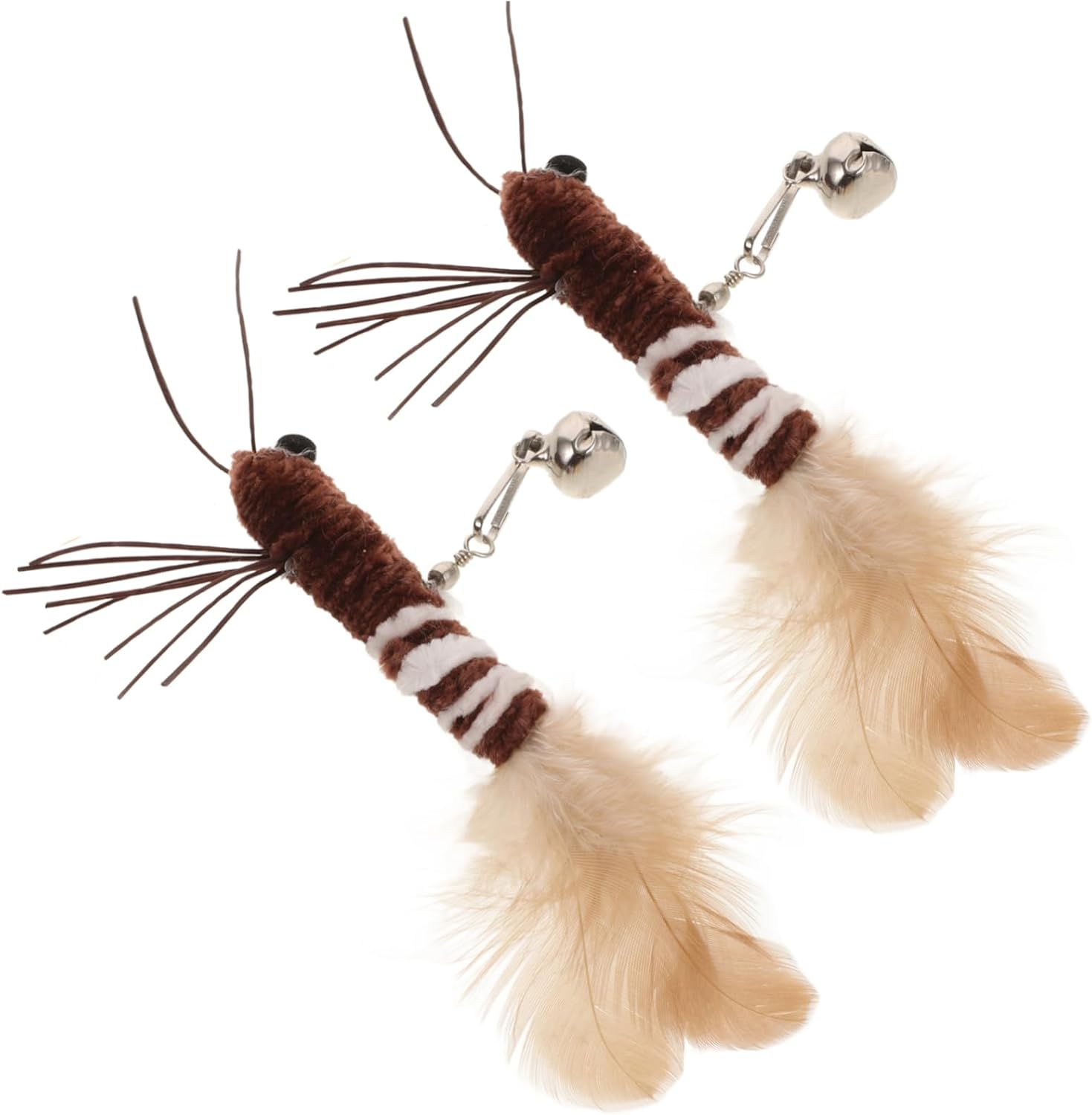 Kisangel 2Pcs Cat Teaser Replacement Heads Toys, Cat Insect Dragonfly Heads for Kitten Indoor Toys Attachment Plaything