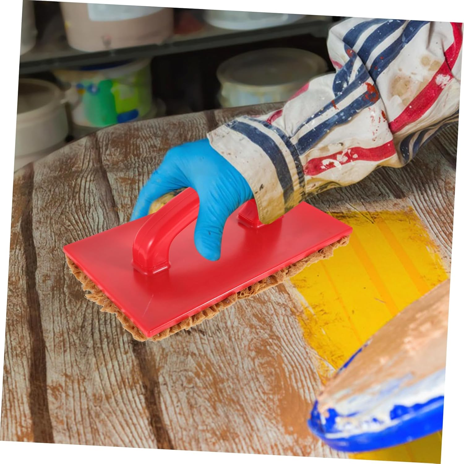 KOMBIUDA Soft Texture Painting Sponge Reusable Sponge Brush for Pottery Wall Crafting Ergonomic Design for Comfortable Handling Wide Applicability image number 1