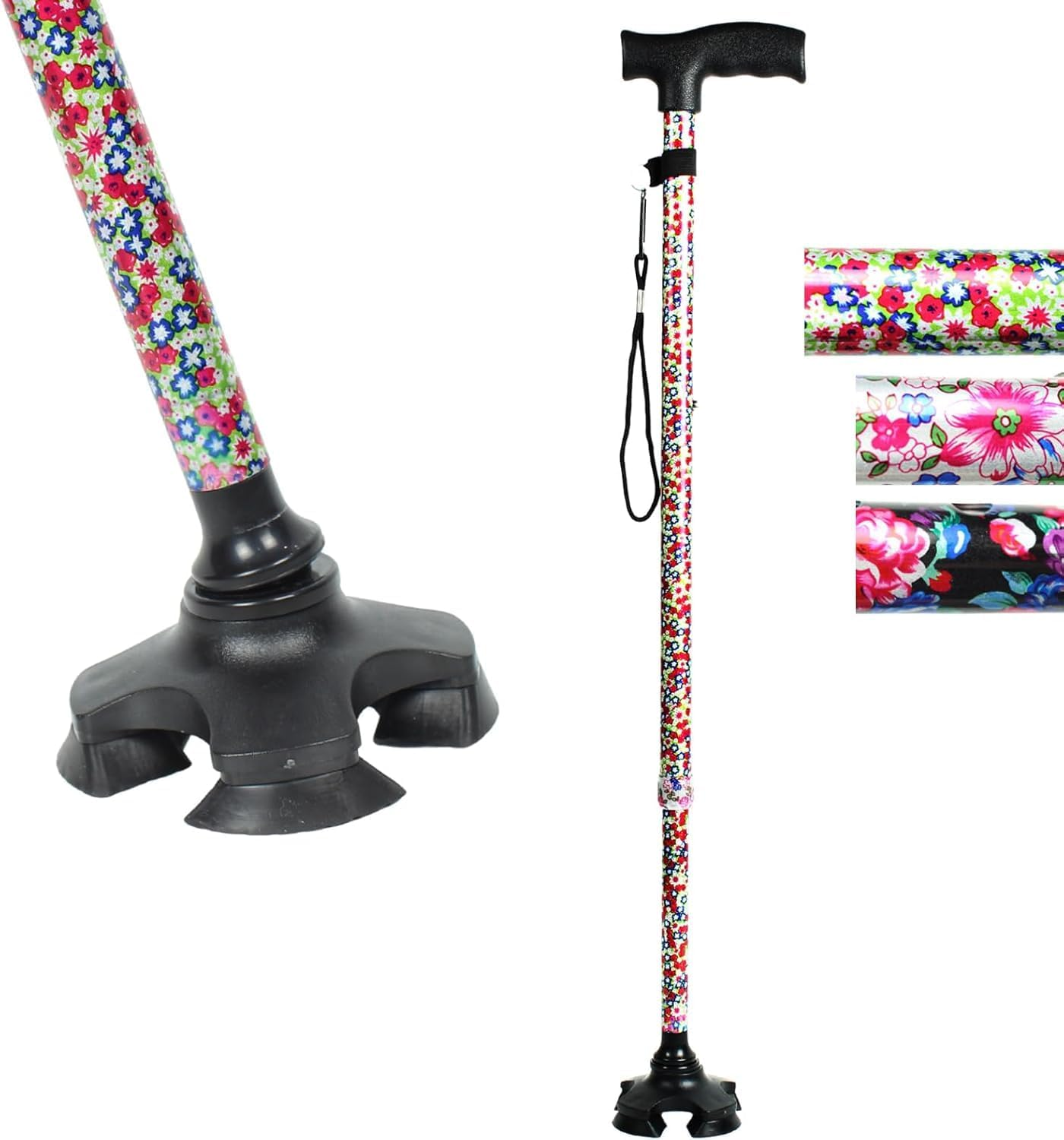 Begrit Walking Stick Adjustable Cane for Women Ergonomic Handle Stabilising Base