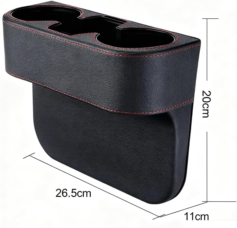 PU Car Cup Holder, Car Seat Gap Filler Organizer, Multifunctional Cup Drink Holders, Gap Filler Storage Box, Center Console Storage Box for Holding Phone, Sunglasses, Keys
