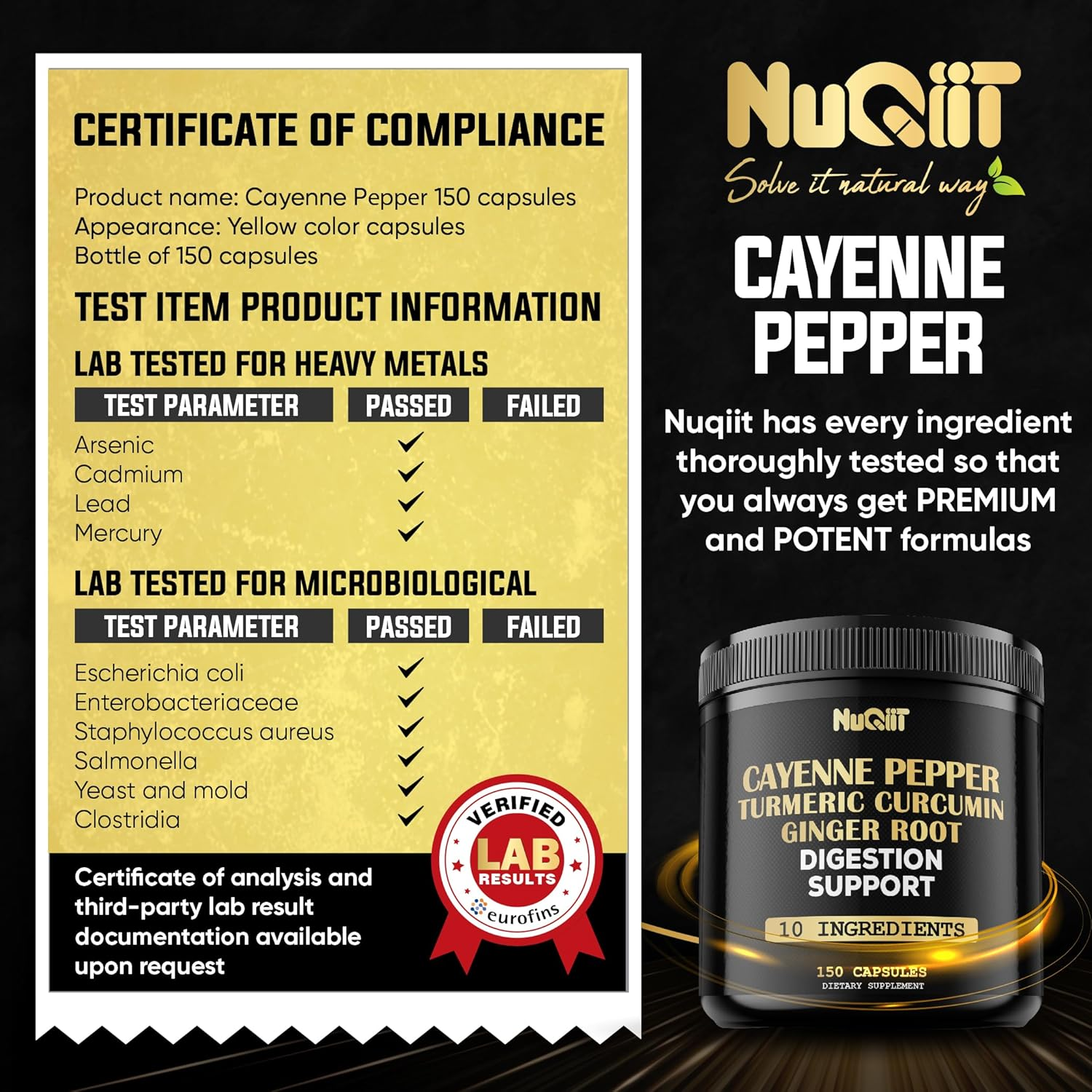 Cayenne Pepper Capsules Extract with Turmeric Curcumin Root, Ginger Root, Berberine Hcl & More - 150 Capsules image number 4