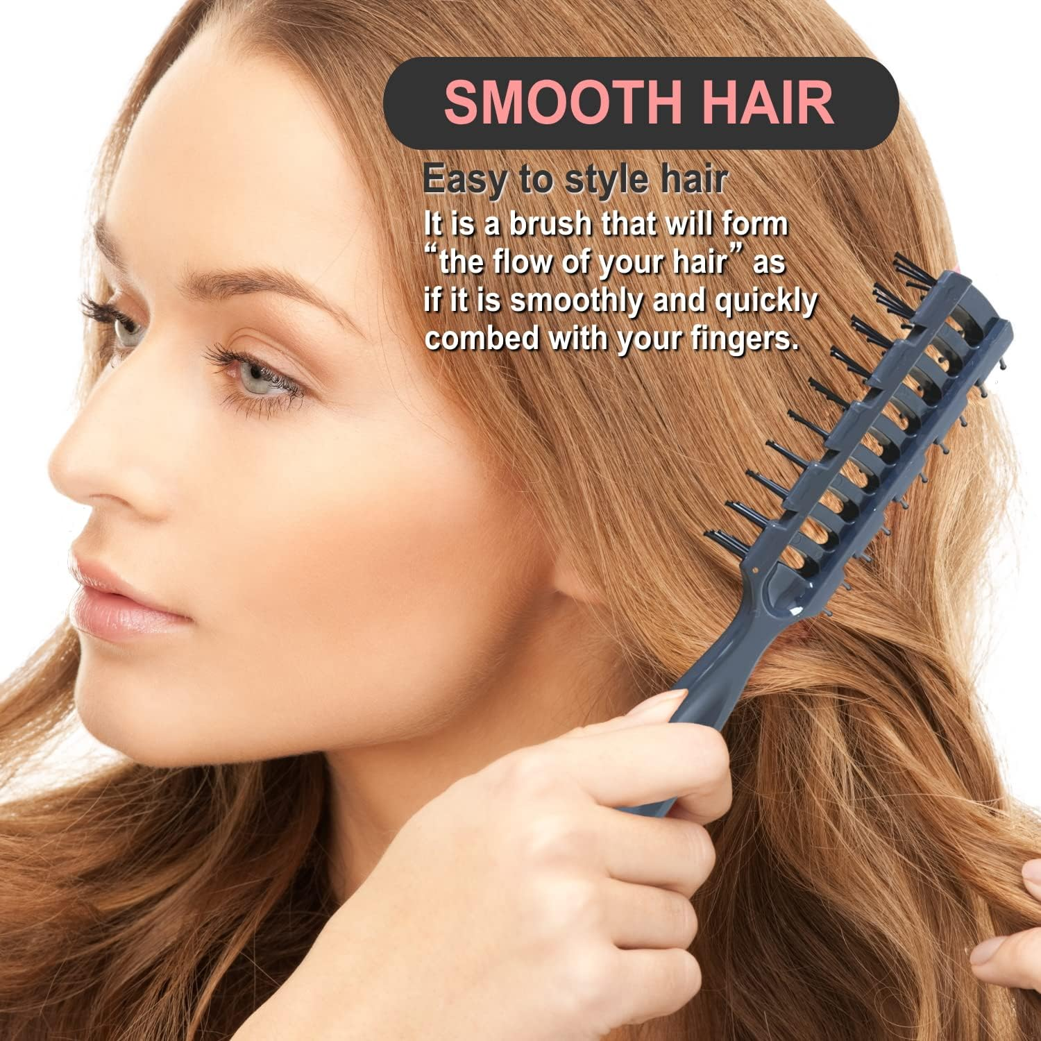 VESS Styling Ceramic Hair Brush 9-Row round Type, for Bow and Styling Made in Japan (VP-80 Gray) image number 5