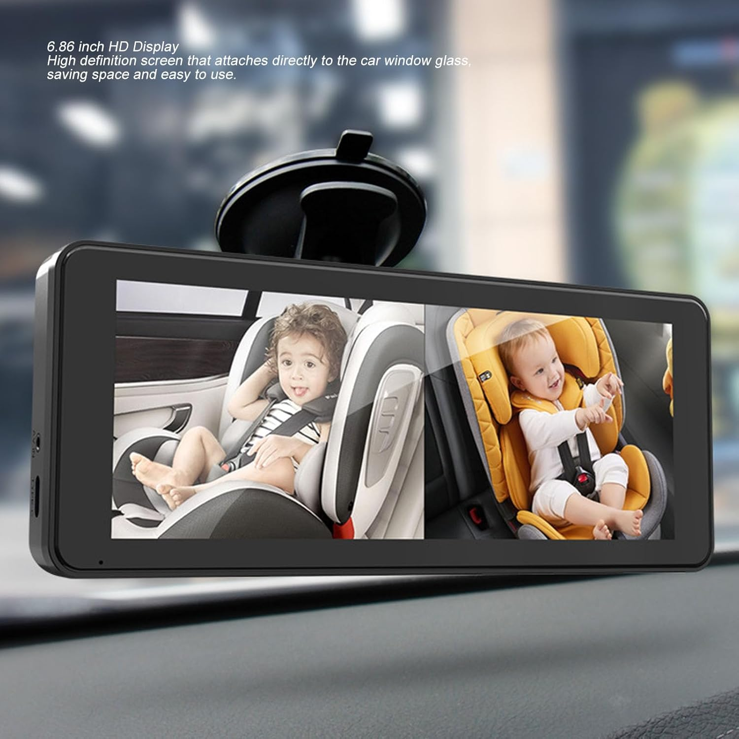 Baby Car Camera with 6.86Inch Screen, Rear Facing Camera HD 1080P Rearview Baby Car Monitor, Portable Baby Monitor for Travel, Easy Setup image number 1