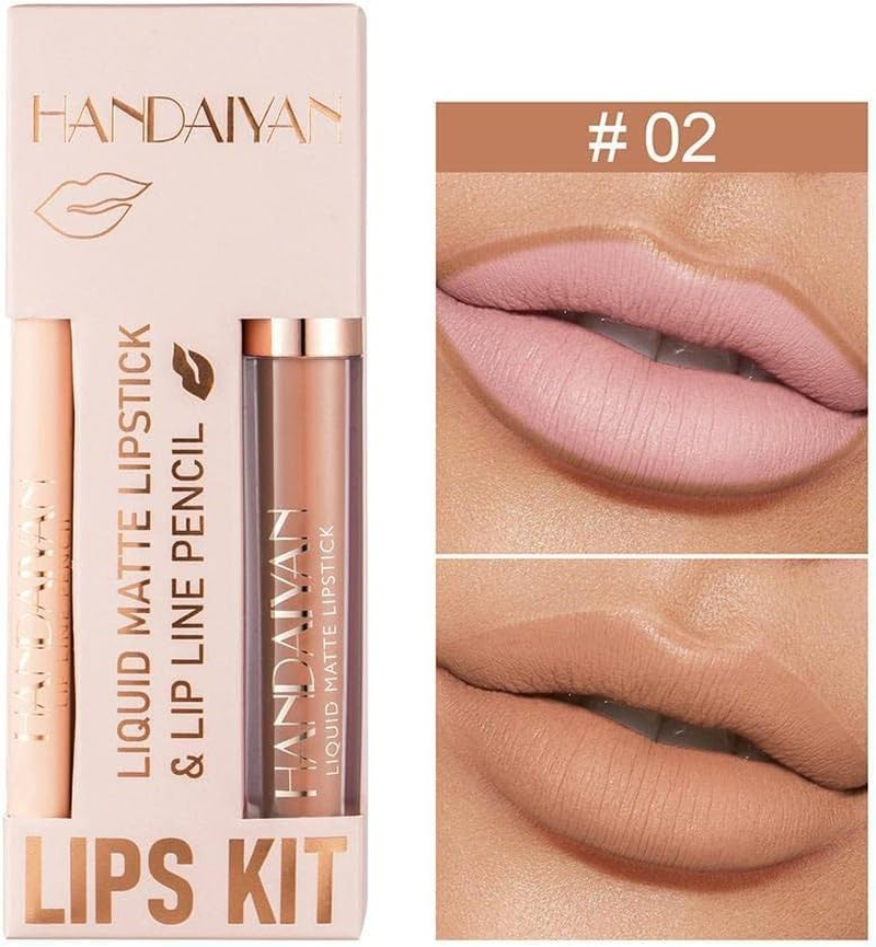 Matte Nude Brown Lipliner Pencil Lipsticks 12 Colors Tool Kit Lip Red Makeup F0J1 Lipgloss Non-Sticky Velvet Sexy Waterp image number 5