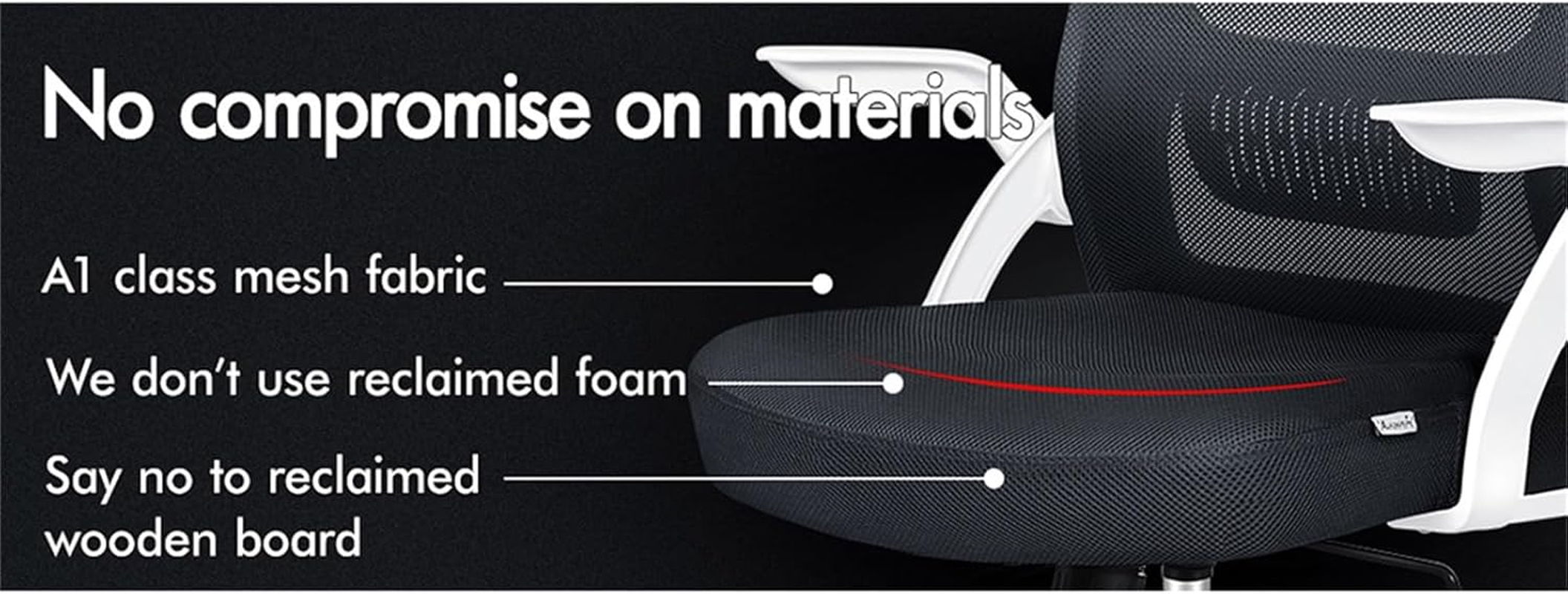 ALFORDSON Office Chair Mesh Computer Chair Swivel Executive Desk Chair with Adjustable Headrest and Armrest Arco Series(White Black) image number 3