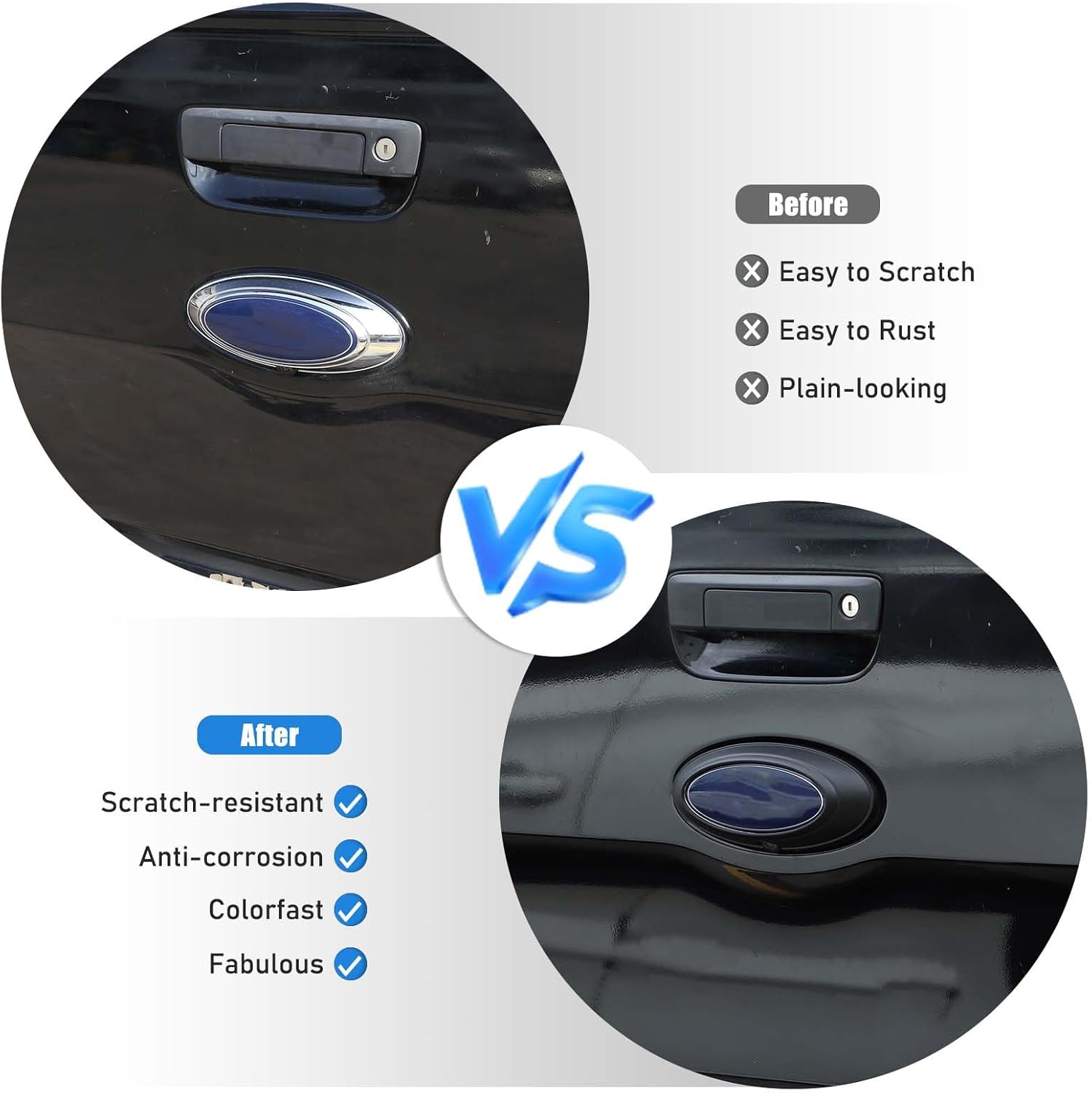 Yinaniutos Tailgate Emblem Frame Trim Compatible with Ford Ranger 2015-2021 Accessories | ABS Plastic Rear Logo Trim Cover | 1PC Set (Matte Black) image number 5