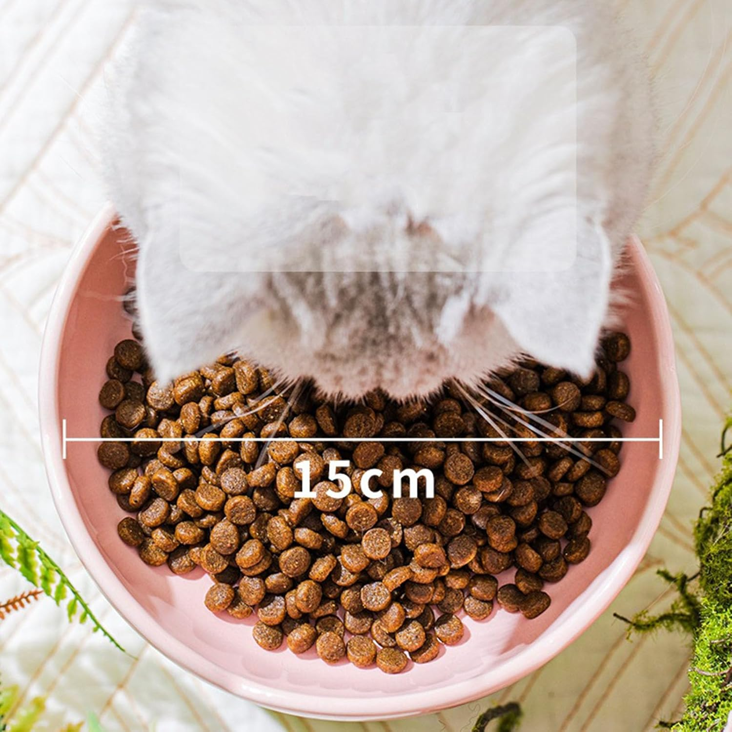 Ceramic Raised Cat Bowl Cute Flower Shape Neck Spine Protecting Raised Pet Food Bowl Pet Feeder Bowl for Cats anti Vomit Cat Bowls for Indoor Cats-Purple image number 5