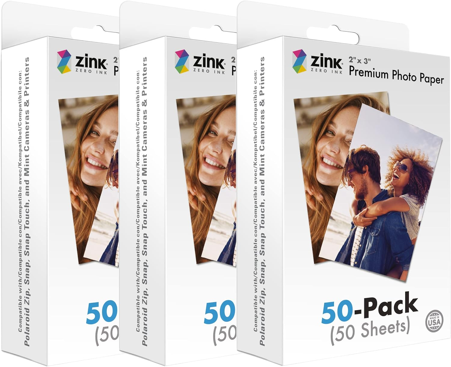 Zink 2"X3" Instant Photo Paper (150 Pack) Compatible with Polaroid Snap, Snap Touch, Zip and Mint Cameras and Printers image number 2