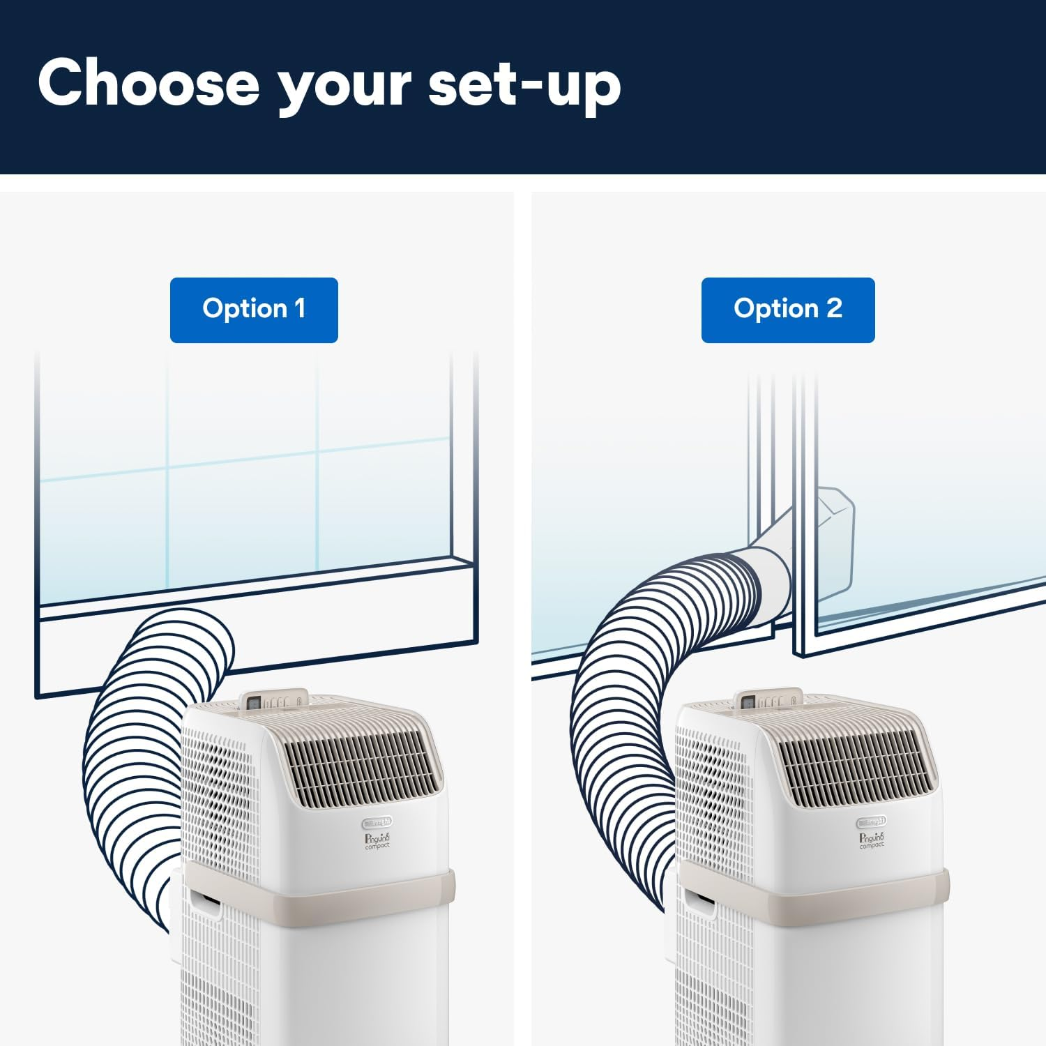 De'Longhi Pinguino Compact ES72 CLASSIC, Silent Portable Air Conditioner 8.300 Btu/H, for Rooms up to 60M3, Dehumidifier, 24 Hour Timer, Energy Class A, Gas R290, 2.1 Kw, Beige