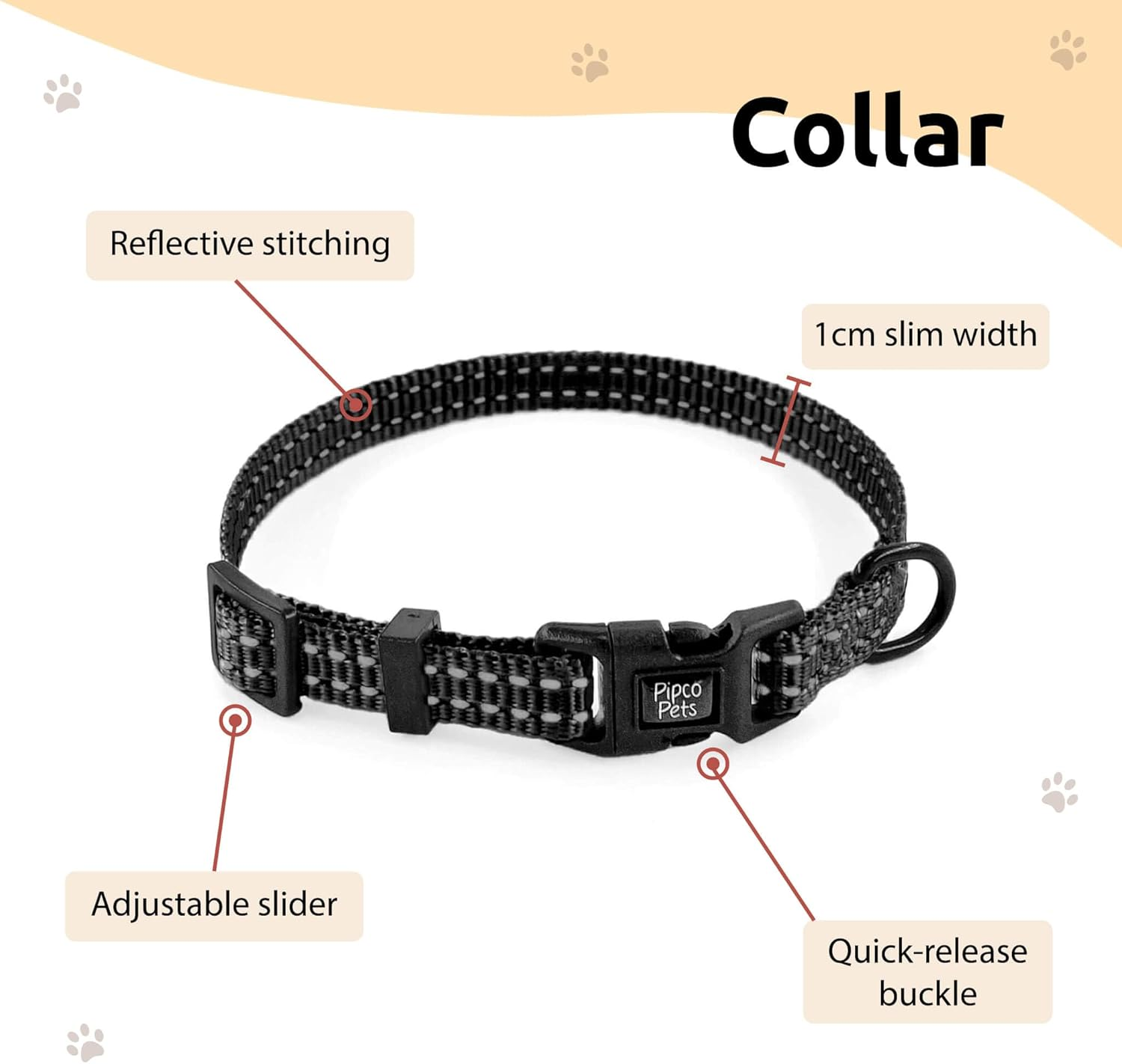 PIPCO PETS - Superlite Walkies Bundle | Puppy Harness Set | Lightweight Harness, Collar, and Leads for Small Sensitive Dogs and Cats | Adjustable, Safe, Secure (Black, XS) image number 4