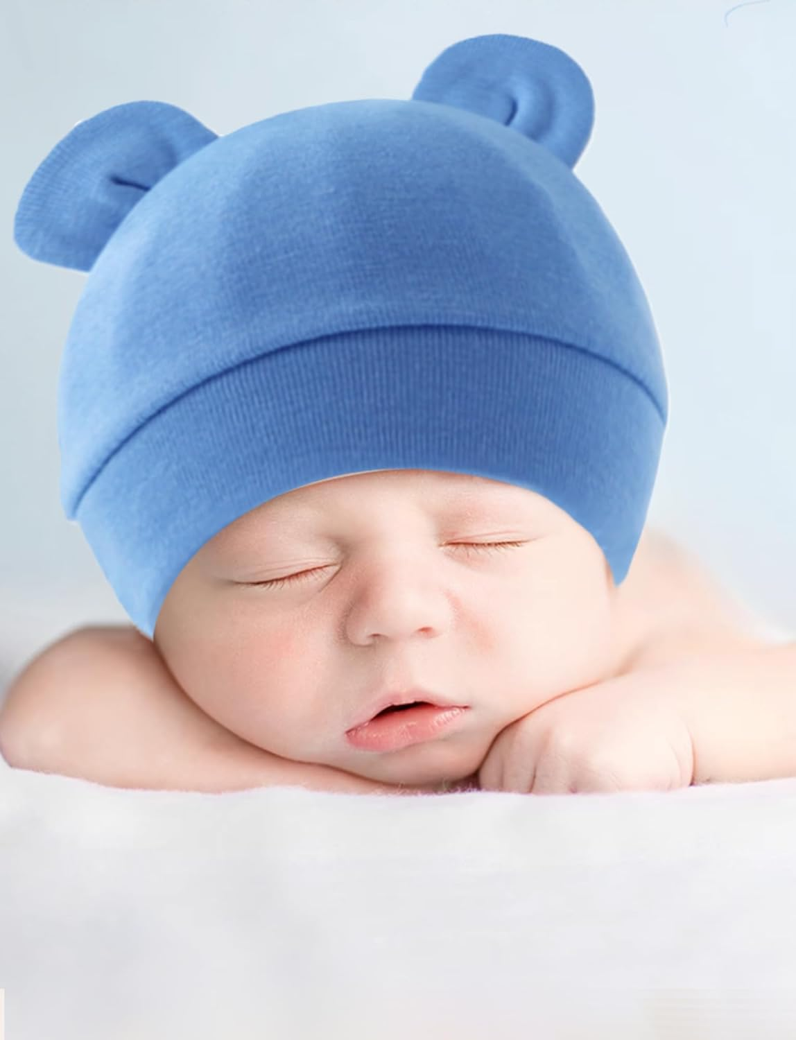 SEAUR Baby Cotton Hat, Mittens, Caps and Socks Set - Newborn Infant Hospital Hats and Mitten Set - Cute Beanie