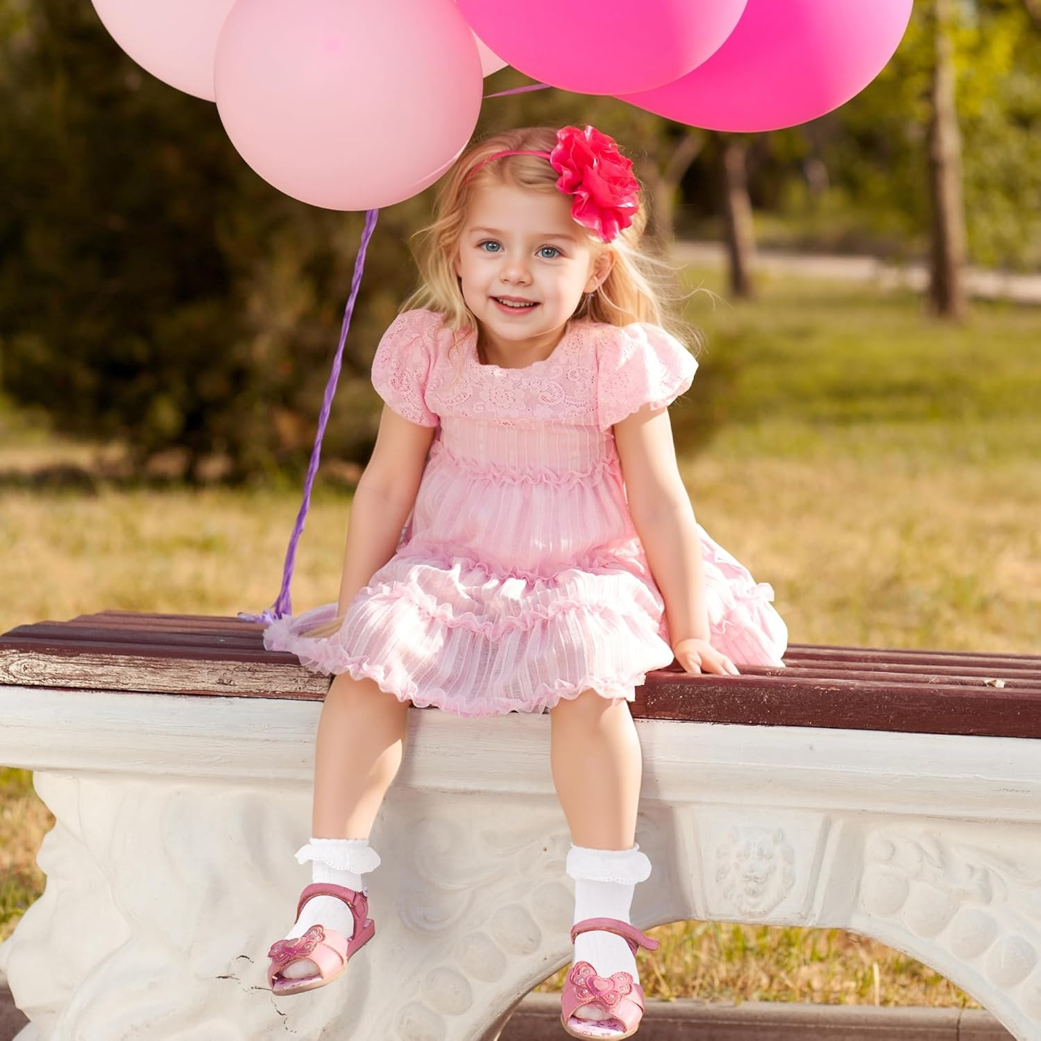 3 Pairs Girls White Ruffle Socks Ruffled Lace Socks for Girls Toddler Cute Cotton Dress Ankle Socks image number 4