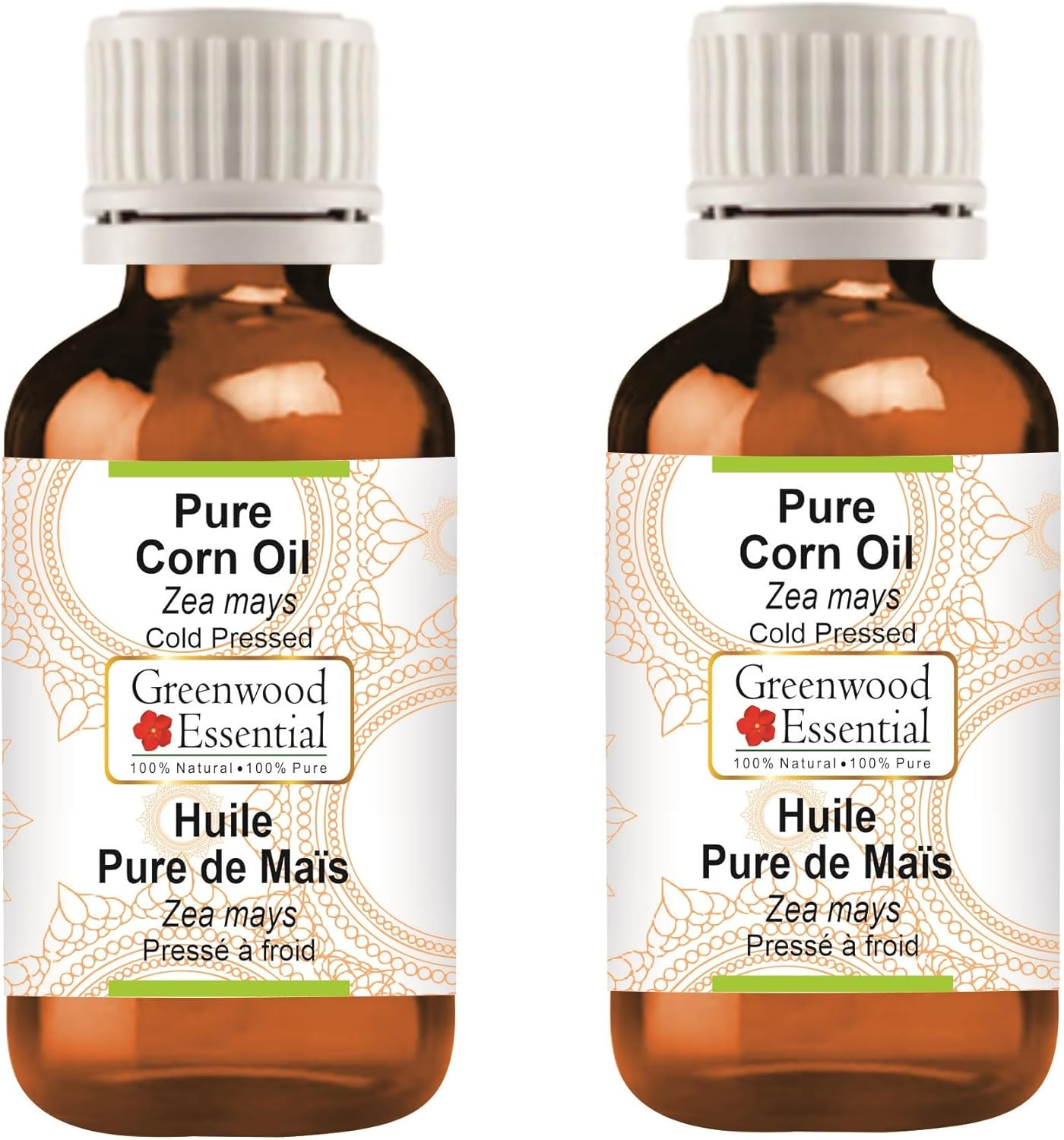 Greenwood Essential Pure Corn Oil (Zea Mays) Cold Pressed (Pack of Two) 100Ml X 2 (6.76 Oz) image number 3