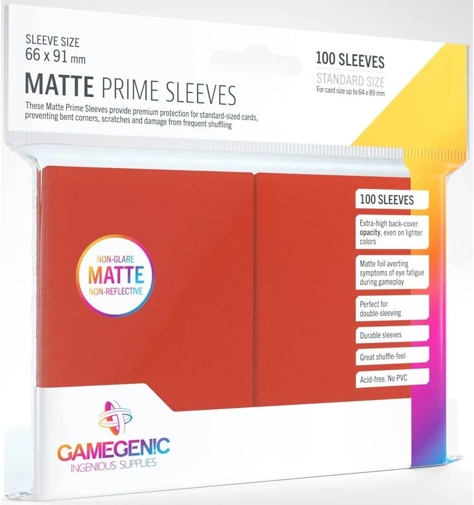 Gamegenic Matt Prime Card Sleeves, Red - Black image number 5