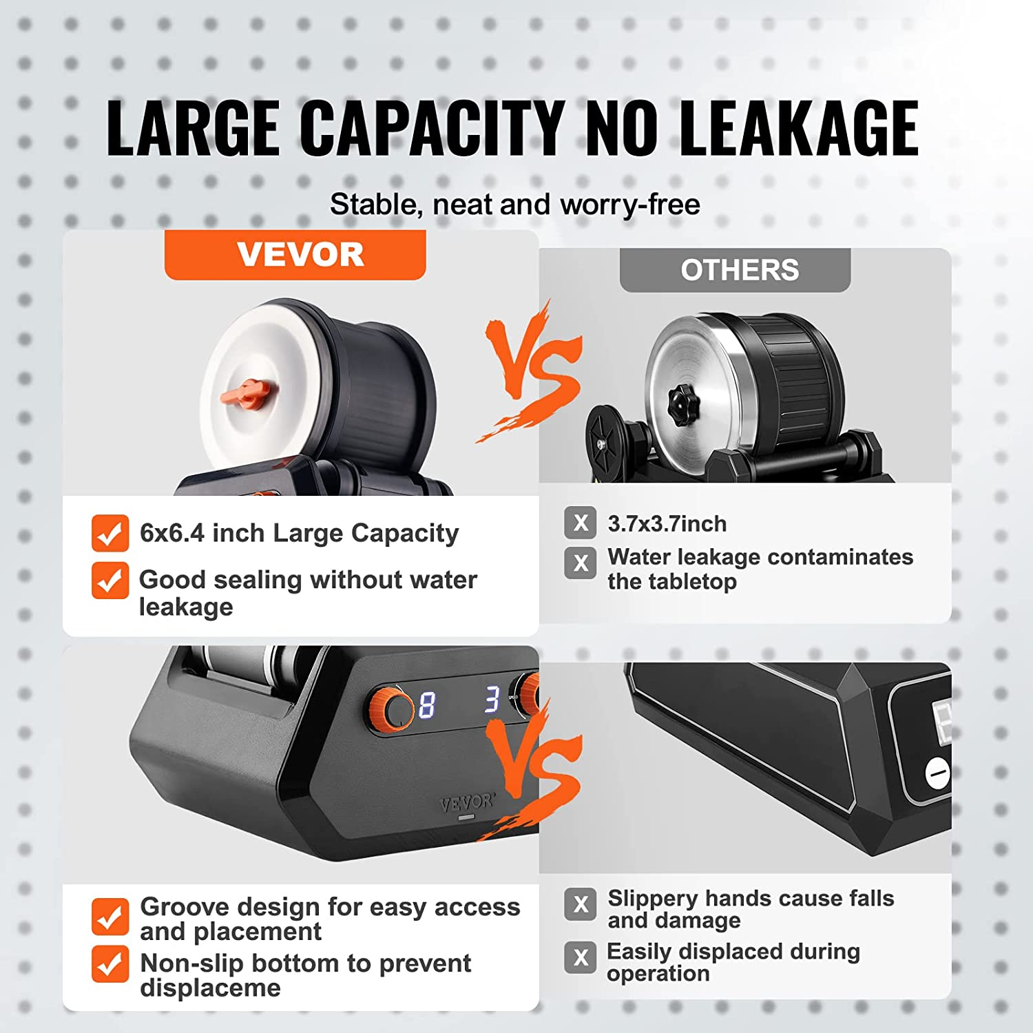 VEVOR Direct Drive 3LB Rock Tumbler Kit, 4-Speed/9-Day Timer,Professional Rock Polisher with Rough Gemstones/Grits/Jewelry Fastenings,Stone Polishing Kit for Family Fun Time,Stem Adults Kids image number 5