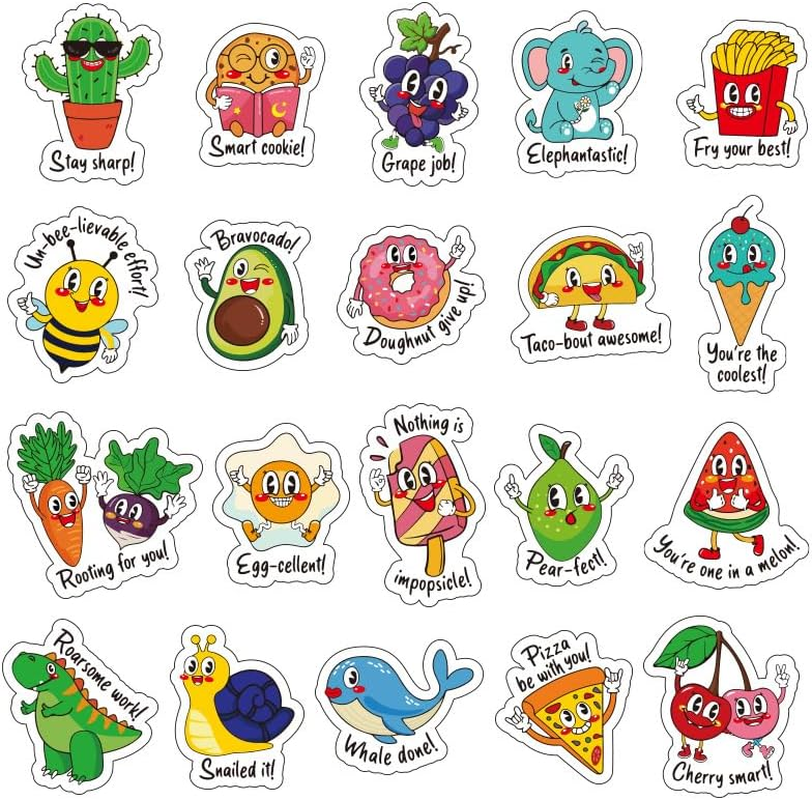Weforu 500Pcs Kids Reward Stickers, Punny Teacher Sticker for Student, Inspirational Motivational Positive Kid Stickers for Water Bottle Notebook Cup Boy Girl image number 3