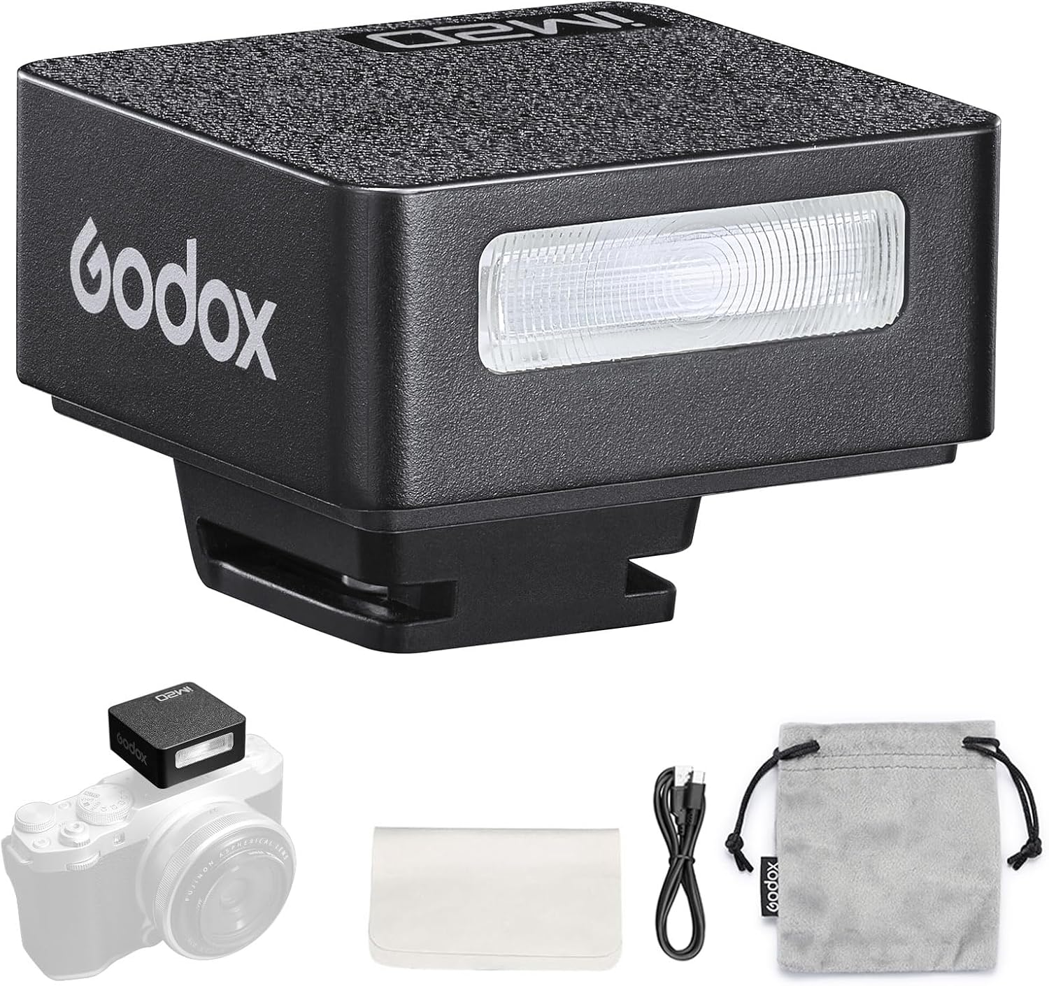 Godox Im20 Camera Flash, USB C Charging Built-In Battery with 5 Levels Flash Power for Canon/Sony/Fujifilm/Nikon/Panasonic/Olympus, for Cameras with Single-Contact Hotshoe image number 3