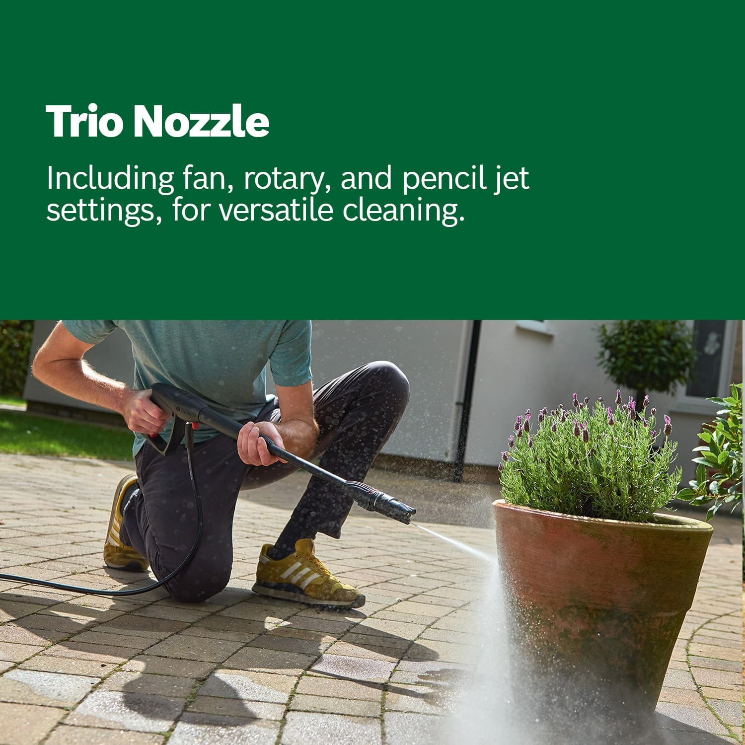 Bosch 1900W Electric High Pressure Washer Cleaner 1958 PSI, 7 M Hose, 3-In-1 Nozzle & Detergent Nozzle, Self Priming Capable, Double Filtration, On-Board Accessory Storage (Universalaquatak 135) image number 2