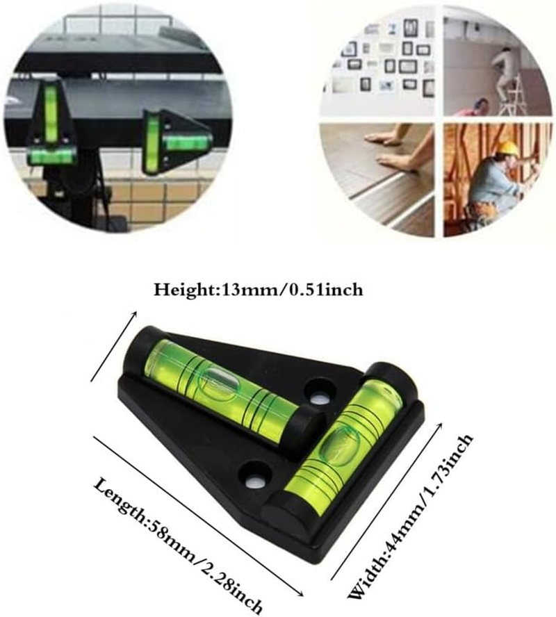 SIZIKJXGHWYI 3Pcs Magnetic T Level with Screws Mounted, Screw and Magnetism Dual-Function Bubble Spirit Levels, Leveling for Trailers, Camera, Telescope, Tripods image number 5