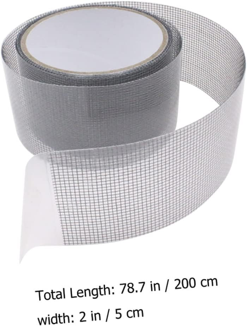 Housoutil Self-Adhesive Window Mesh Tape Grey 50Mm X 2M Screen Repair Tape for Window and Door Mesh Patching Sturdy Repairing Decal for Flyscreen and Door Tears image number 4