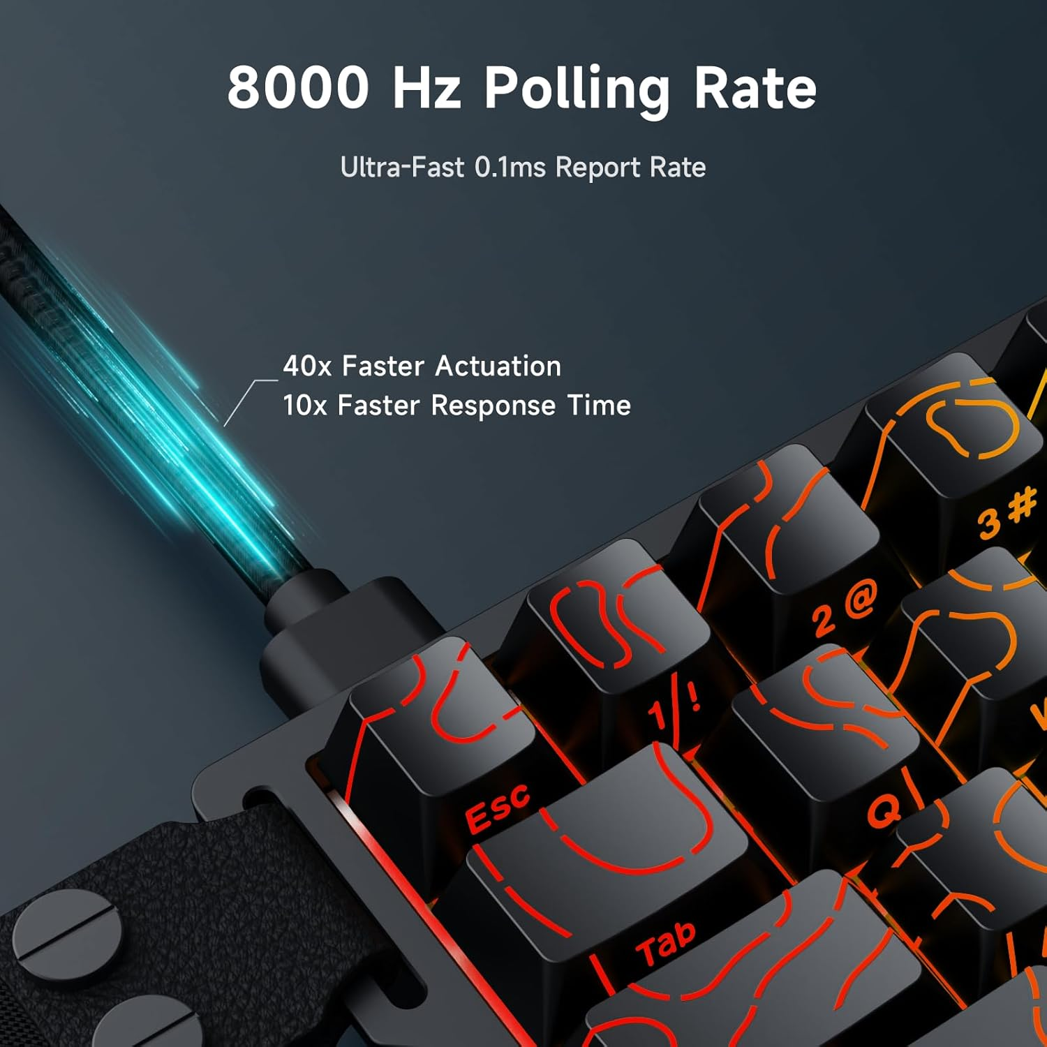 MCHOSE ACE 68 60% Mechanical Gaming Keyboard Wired Rapid Trigger Hall Effect Keyboard Magnetic Switch Adjustable Actuation 8000Hz Polling Rate Custom RGB MAC Laptop(Black Topographic TTC Dragon Lord) image number 3
