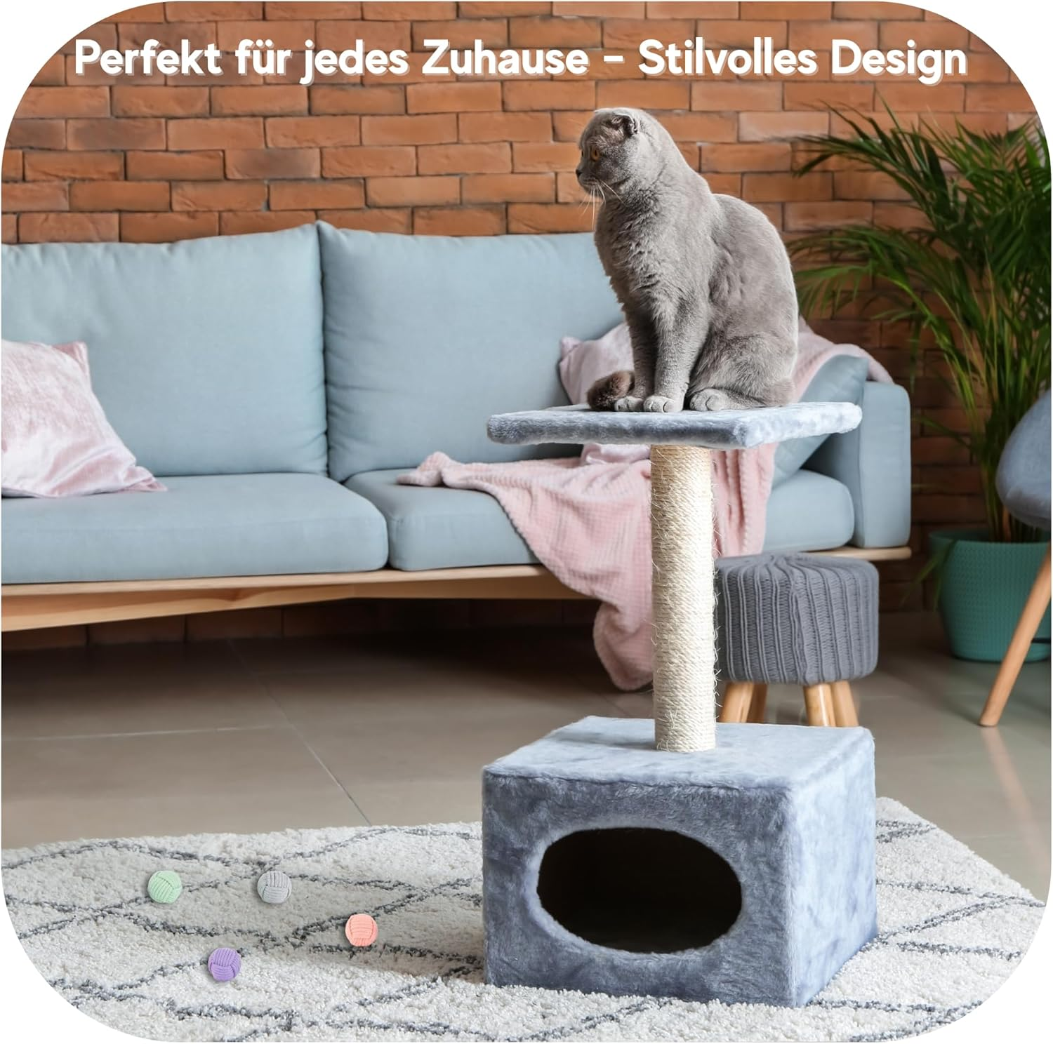 Macrame Yarn Cat Balls &ndash; Set of 5 in Trendy Colours &ndash; Cat Toy for Activity &ndash; Play Balls &ndash; Self-Employment image number 2