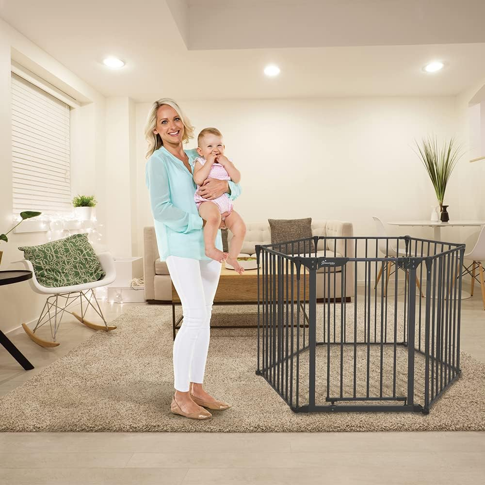 Dreambaby Royale Converta 3-In-1 Converta Play-Pen Gate Baby Safety Gate - with 6 Configurable Panels - Fits Opening up to 3.8M Wide & 74Cm Tall - White - Model F849