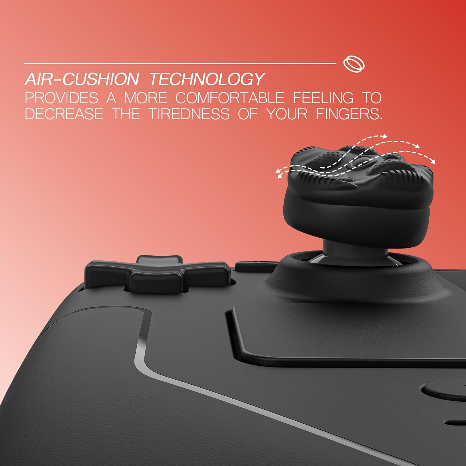 Playvital Thumb Grips for Steam Deck LCD & OLED (4-Pack), Thumb Cushion Caps with Anti-Slip Texture, Height-Boost Joystick Cover for Steam Deck Accessories - Raindrop Texture Black image number 2