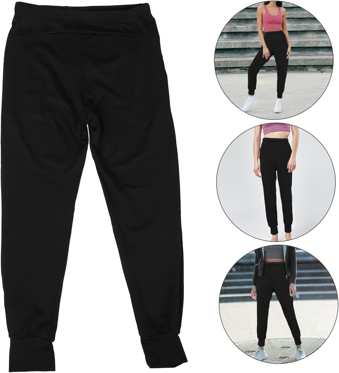 Minkissy Maternity Yoga Pants High Waisted Leggings for Pregnancy Summer Comfortable Workout Bottoms Lounge Wear Women Black image number 2