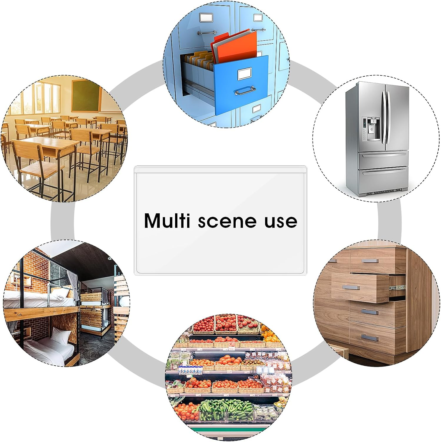 Prasacco 30 Pcs Self-Adhesive Index Card Holders Business Card Pockets Clear Plastic Labels Holders for Organizing Storage Bins Library Card Shelves (3.14 X 2.28 Inches) image number 2