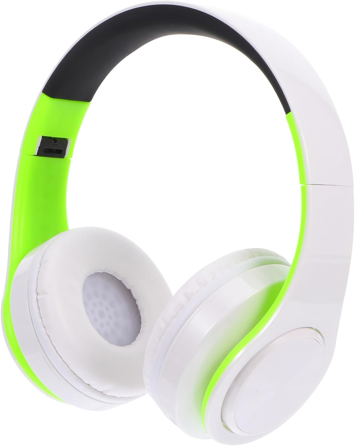 DECORNIJIA Wireless Foldable Over-Ear Stereo Headphones with Wireless Mic for PC Laptop and Mobile, Adjustable Headset for Office Work and Sports, Rechargeable Green White Wireless Headphones image number 6