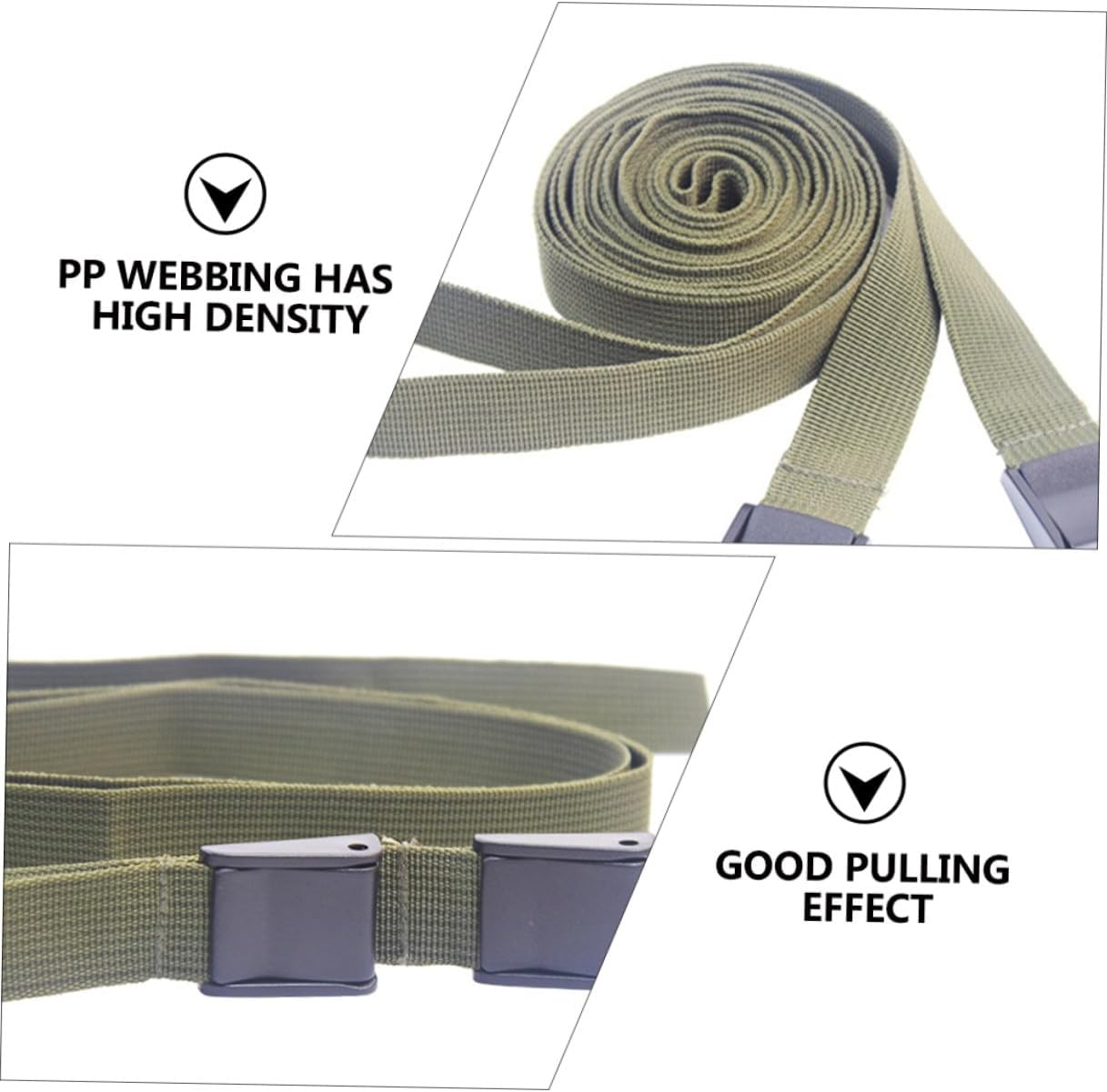 TIDTALEO 3Pcs Military Green Cargo Lashing Straps with Quick-Release Buckle, 25Mm X 2.1M Tie down Straps for Camping, Luggage Fastening, and Outdoor Cargo Securing image number 6