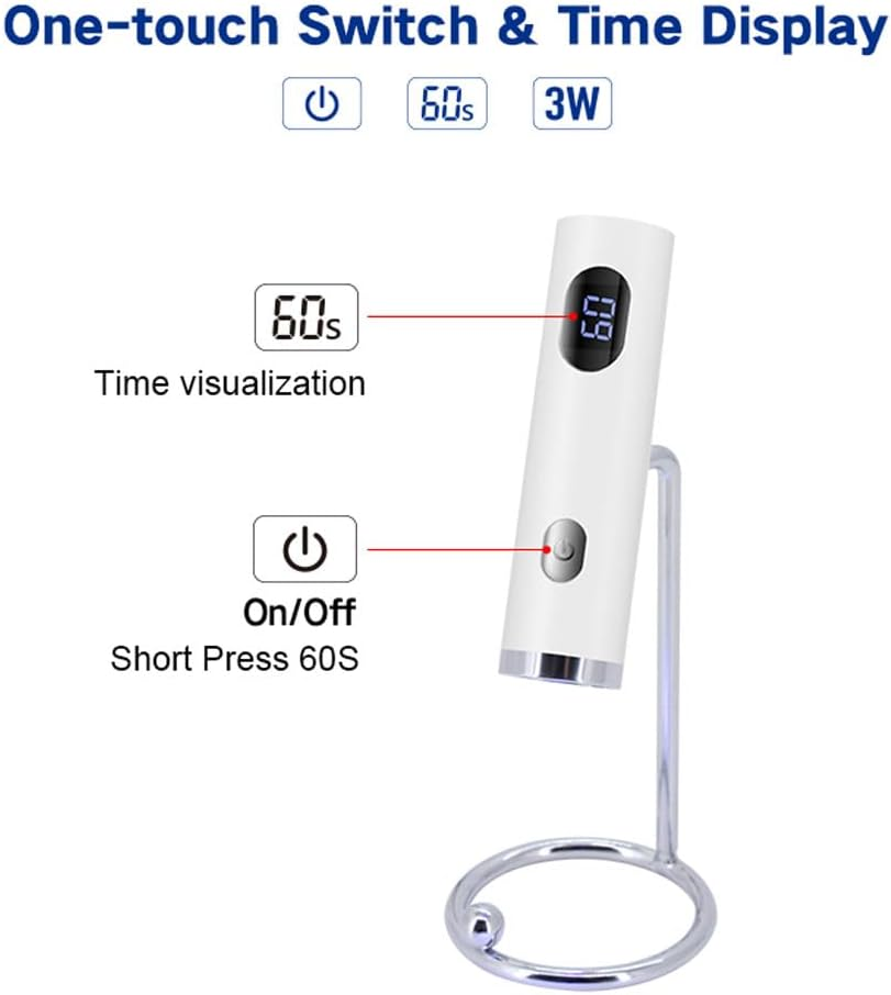 Wenxintek UV Nail Lamp,2 in 1 Desktop & Handheld UV Light for Gel Nails,Mini LED Nails Dryer Flash Cure Lamp for Acrylic Nail Extension Gel Tips Home Salon,Magnetic Stand,Usb Cable image number 2