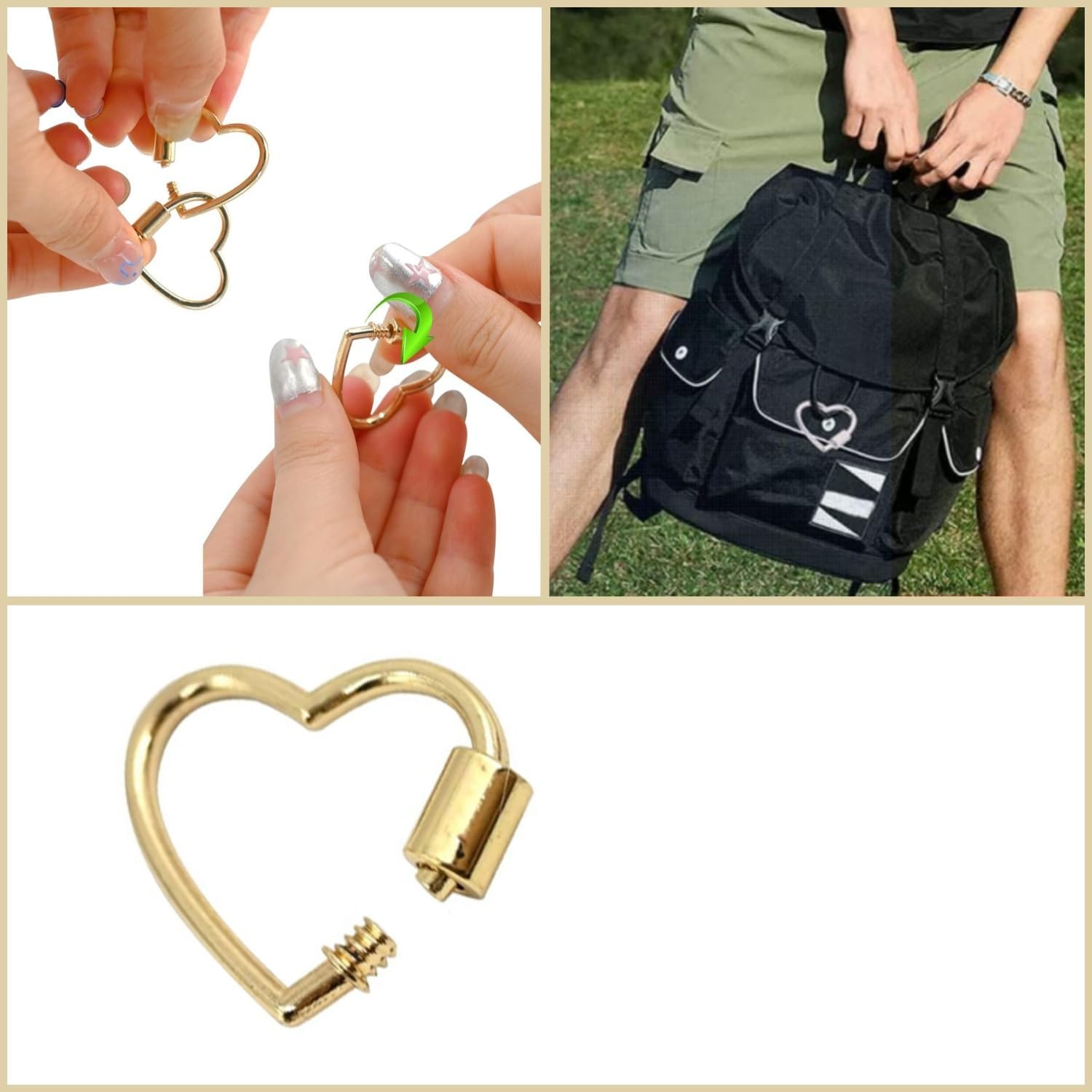 Taicols Heart Shaped Key Ring, 8 Pcs Heart Carabiner Clip, Cute Carabiner Keychain, Small Spring Snap Hooks, Mini Metal Heart Buckle, Carabiners Hiking Clips, Heart Shape Keychain Clip, Climbing Clips image number 6