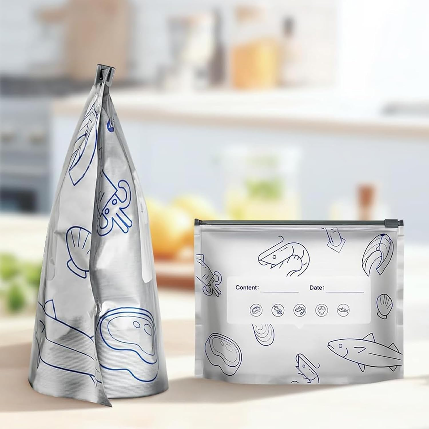 30 PCS Ziploc Bags, Zip Lock Bags, Reusable Aluminum Foil Sealable Storage Bags, 17X23Cm for Grilling, Freezer Storage, Pantry Organization, Small Business Packaging ﻿ image number 4