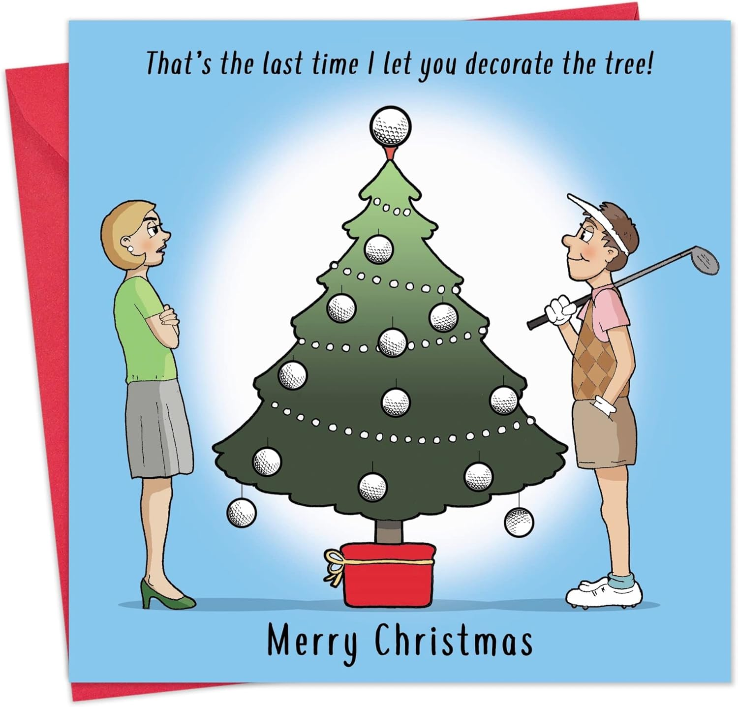 Twizler Funny Christmas Card with Golf Christmas Tree - Funny Golf Xmas Card - Humour Christmas Card - Merry Christmas Card -Xmas Card - Happy Christmas Card - Mens Xmas Card - Male Christmas Card image number 3