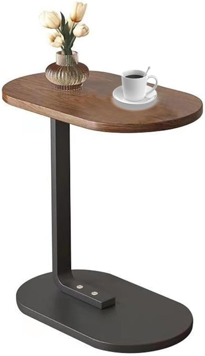 TOMVAES End Table Sofa Side Table Standing Desk Coffee Table with Rigid Steel Pipe Simple to Clean Desktop Suitable for Working by a Sofa,Walnut Color image number 6