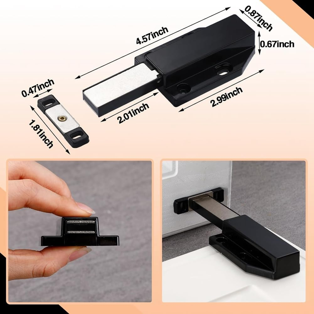 Aribrnten 8 Pack Magnetic Push Latch Touch Latch Heavy Duty Push to Open Cabinet Hardware Black