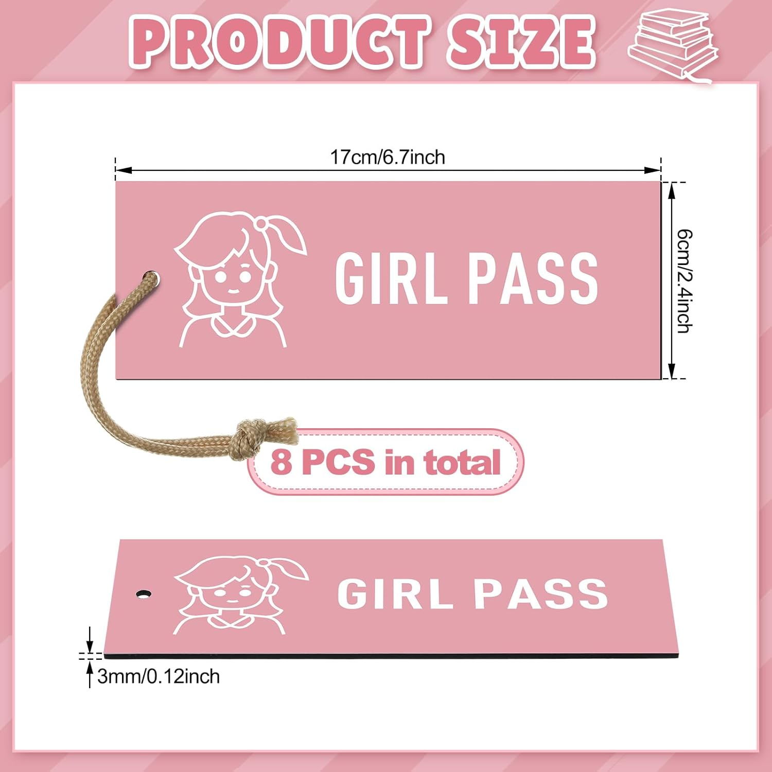 8 Pcs Magnetic Hall Pass for Kids Reusable Waterproof Classroom Girl Office Boy Nurse Restroom Pass for Teachers Nursery Kindergarten Decor (Pure) image number 4