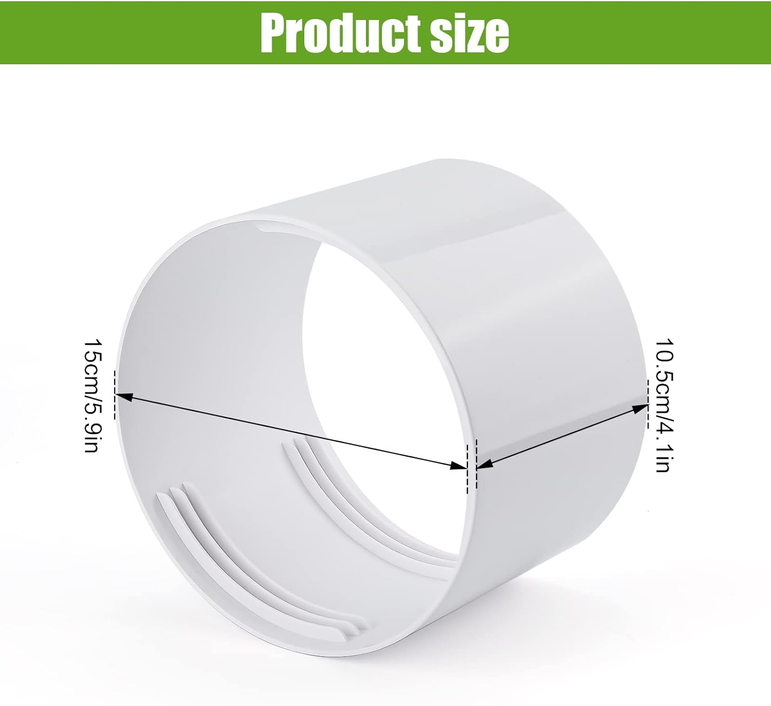 Air Conditioning Exhaust Hose Adapter, 15 Cm Portable Air Conditioning Exhaust Hose Adapter AC Hose Connector for Clockwise and Counterclockwise Extendable AC Hose Universal Thread Converter image number 5