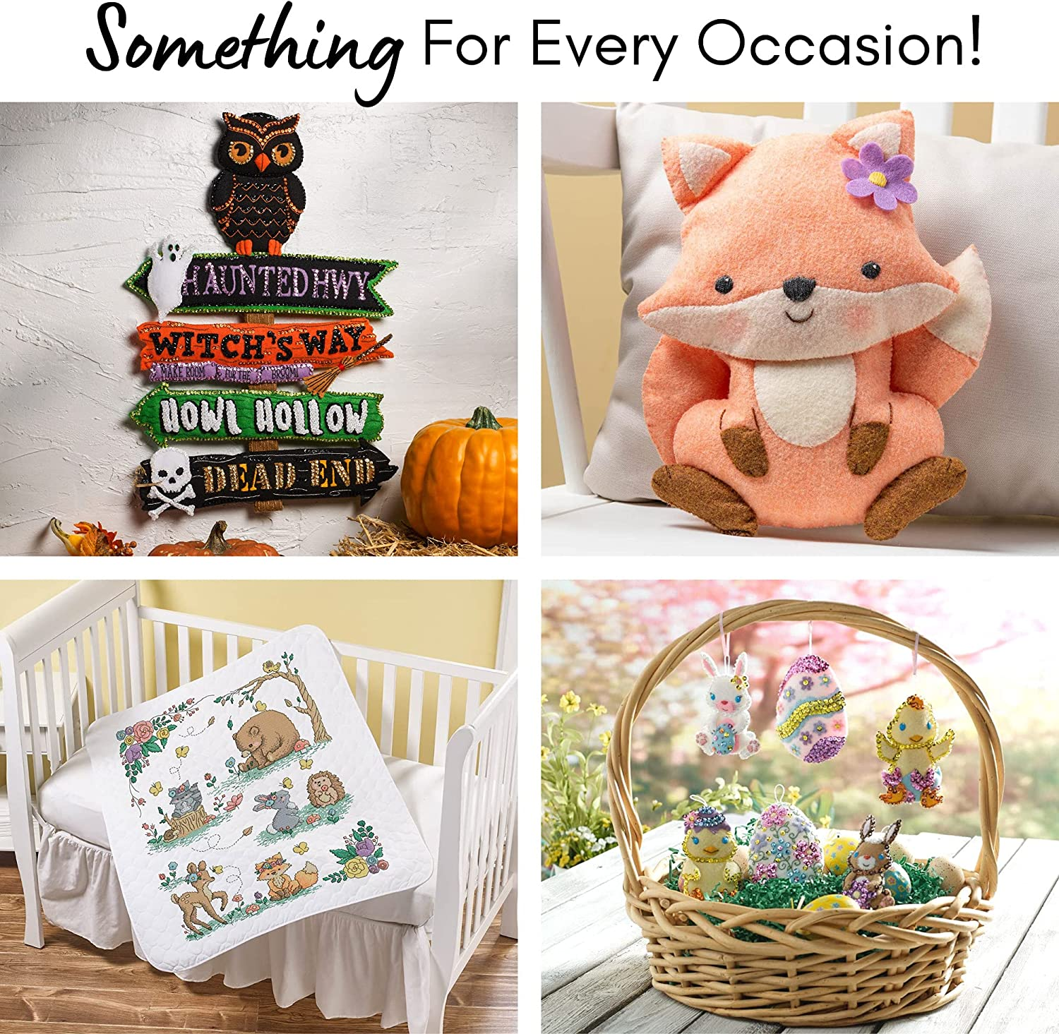 Bucilla Felt Applique Wreath Kit, 15-Inch Round, 86264 Cookies & Candy image number 3