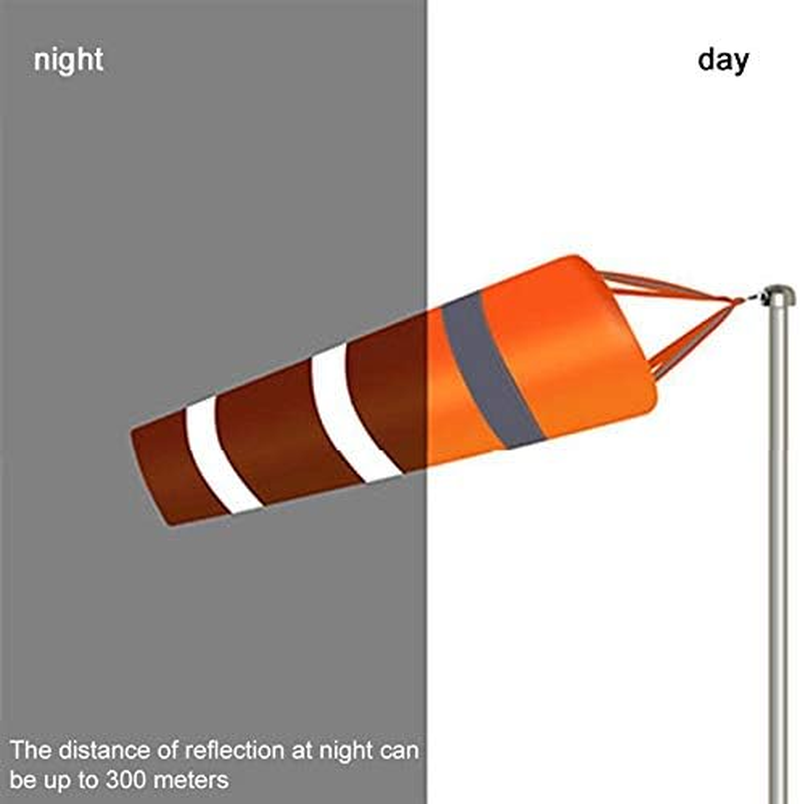 Wind Measurement Sock, Airport Windsock Outdoor Garden Patio Orange Windsock Wind Direction Measurement Sock, 80CM