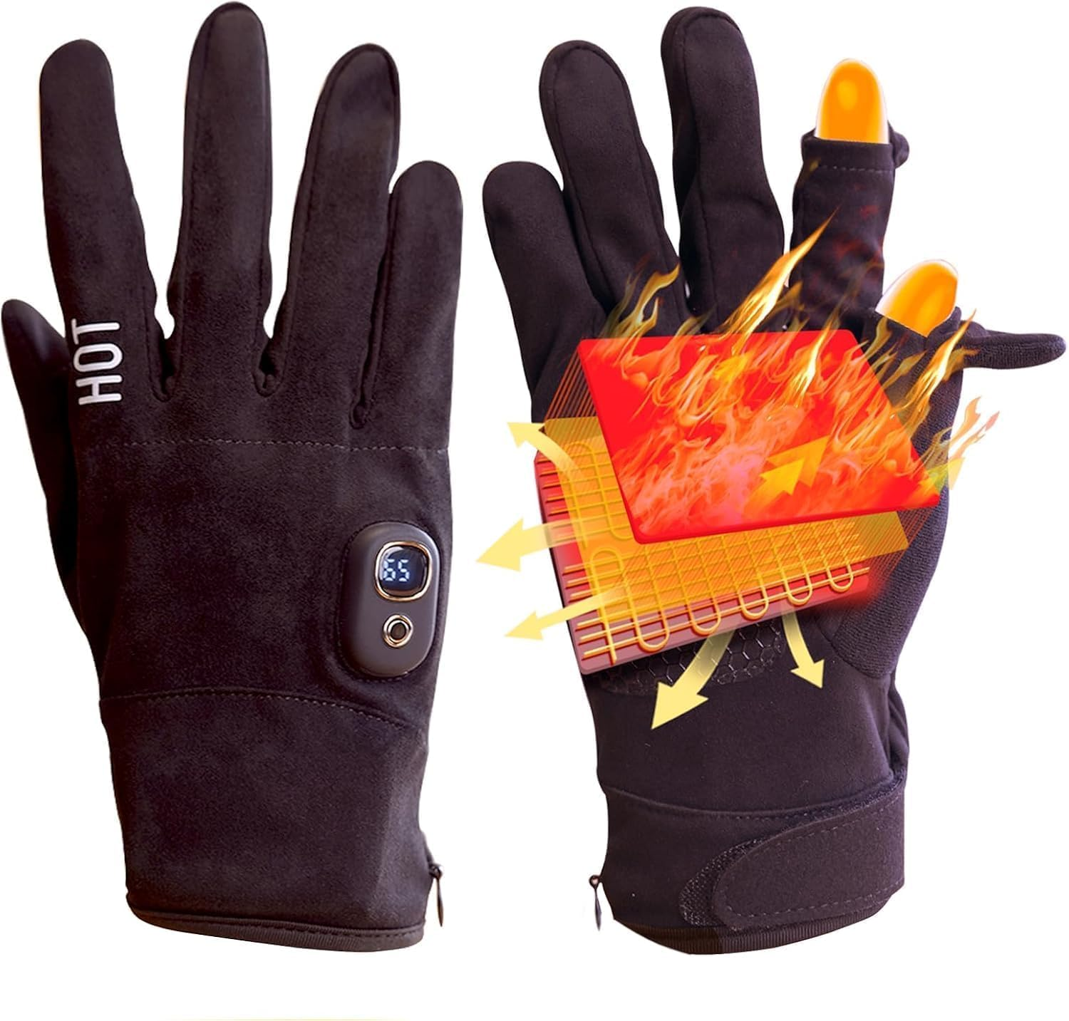 B-Qtech Heated Gloves, Electric Rechargeable Gloves, Skiing Gloves Cold Weather Heating Gloves for Men Women, Snow Work Camping Hiking Hand Warmer Glove image number 5