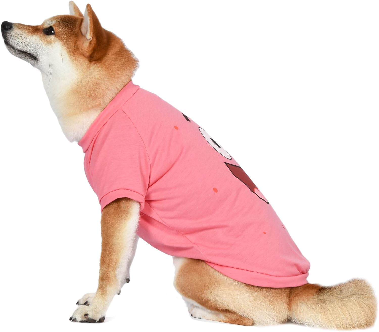 Nickelodeon Spongebob Squarepants Patrick Pink Shirt for Dogs & Green Bandana Combo- Size Small | Soft and Comfortable Spongebob Clothes for Dogs- Lightweight T Shirt & Dog Bandana image number 4