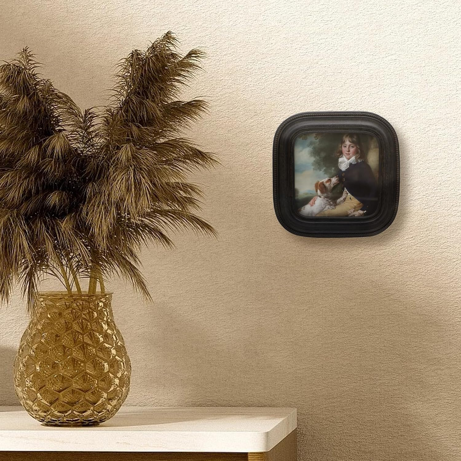 SYLVIA'S SHOP 3X3 Small Vintage Picture Frame, Mini Antique Black Grey Ornate Square Photo Frame, for Tabletop and Wall Display, Retro Home Decor, Old Fashioned Photo Gallery Art image number 1