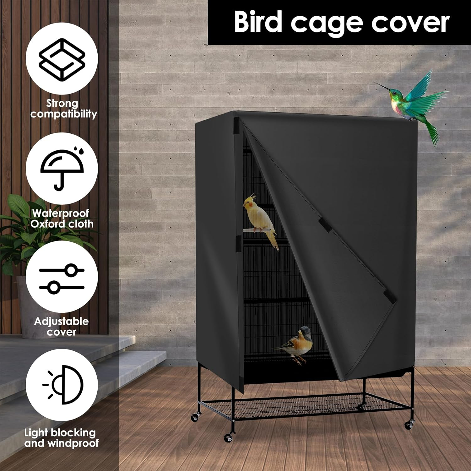 Bird Cage Cover Universal Breathable Bird Cage Cover Thin Lightweight Breathable Small Cages Cover Bird Parrot Cage Cover Black-Out Birdcage Cover for Parakeets Macaw Conure